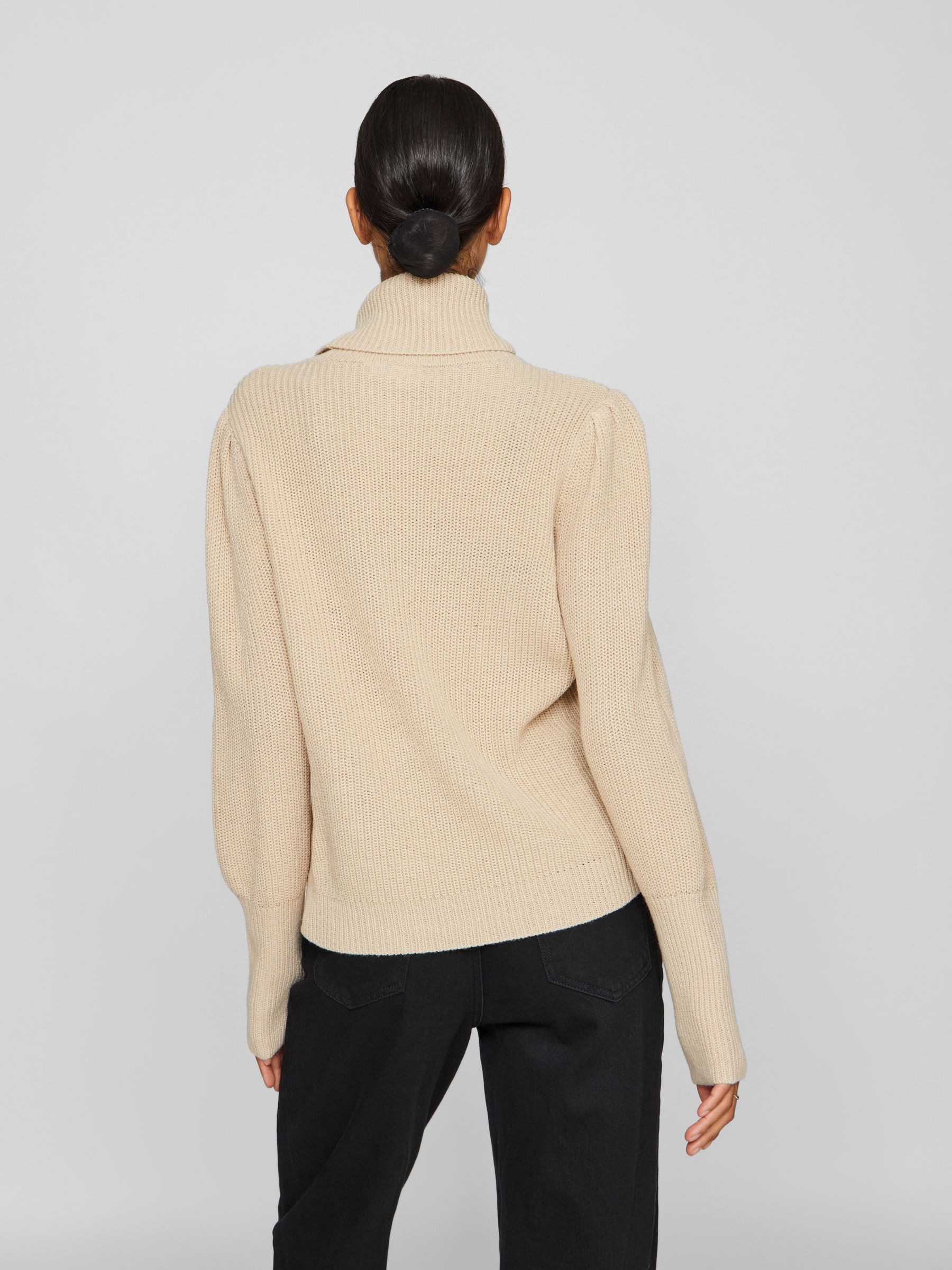 Vila Strickpullover Rollkragen Strickpullover mit Ballonärmel günstig online kaufen