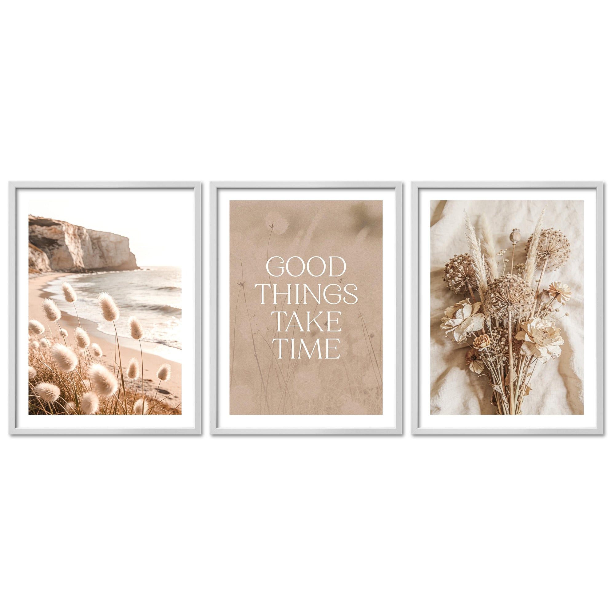 ARTFAVES Bilder-Collage Poster Set Boho Summer Trio I mehrteilige Bilderwand I Wandbilder Somm, (Wandbilder modern, 3 St)