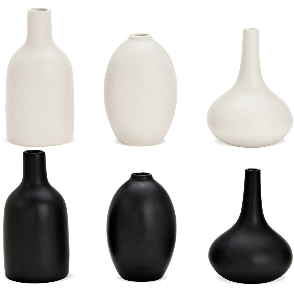 cm grau (3 St) cm 11x7 cm matches21 Vasen Blumentopf & 14x7 Weiß 12x9 3er Keramik Set HOBBY HOME