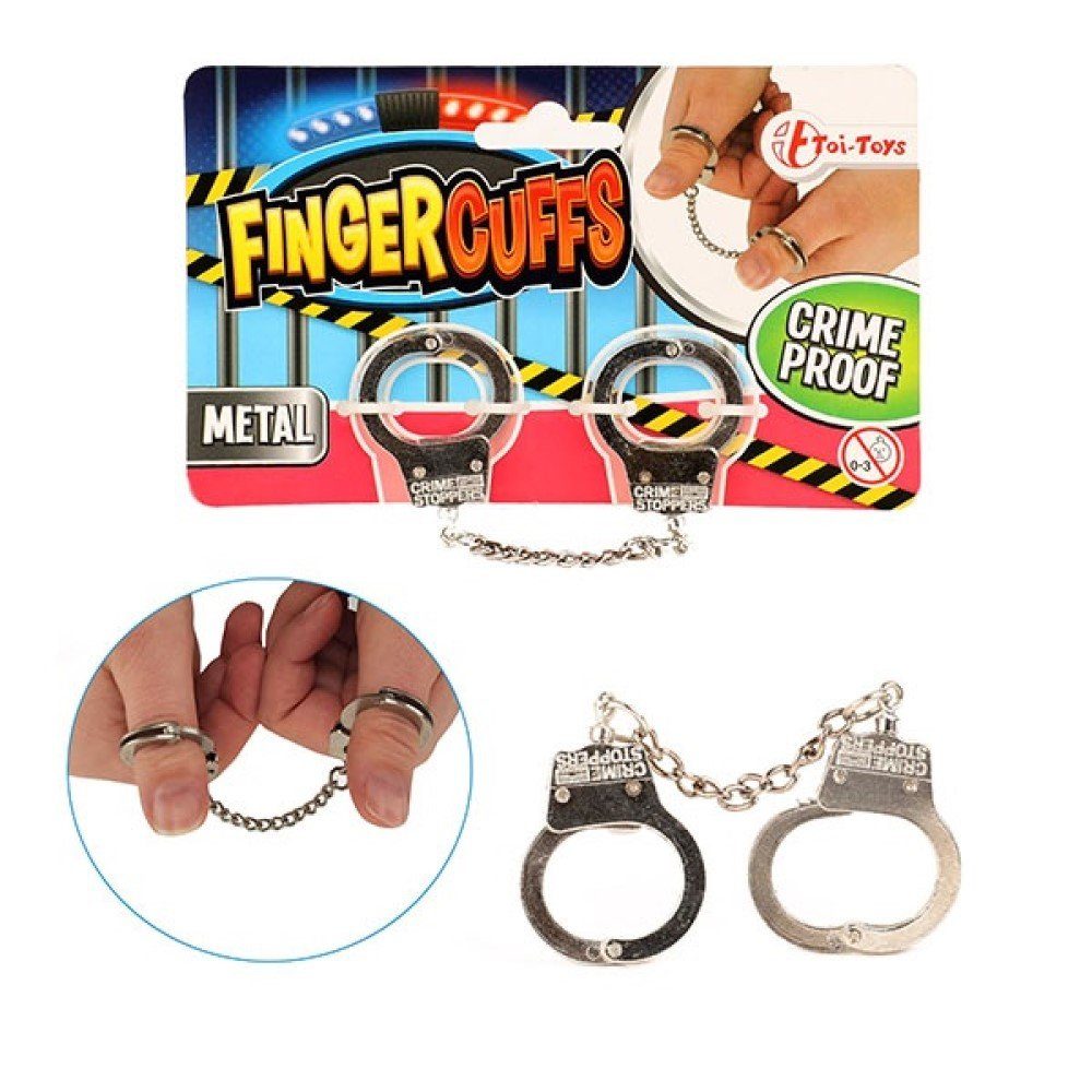 Toi-Toys Spielzeug-Polizei Einsatzset Finger-Handschellen aus Metal Fidget, Fingerfesseln