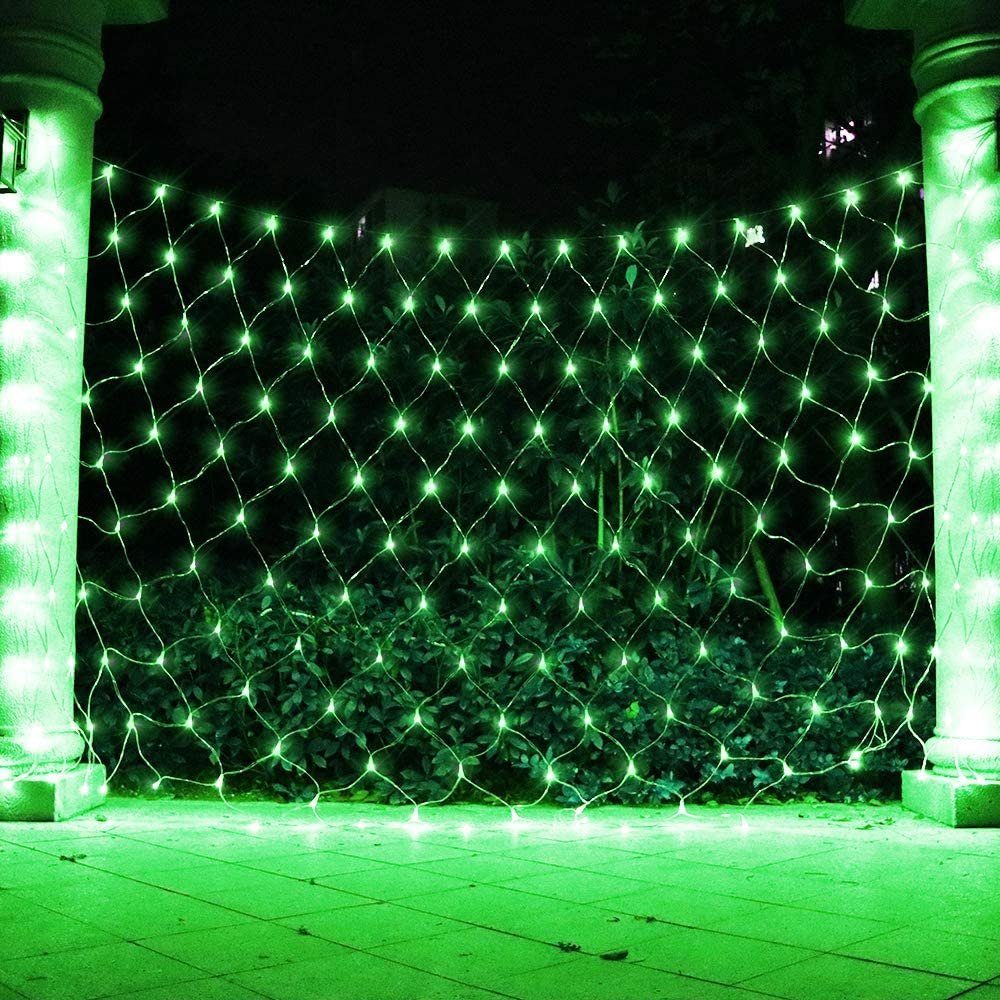 LED Weihnachten, Hochzeit, IP44 Lichtervorhang Sunicol DIY etc LED-Lichterkette Schlafzimmer, Wasserdichte Grün Außen für Weihnachtsdeko Lichternetz Garten Warmweiß,