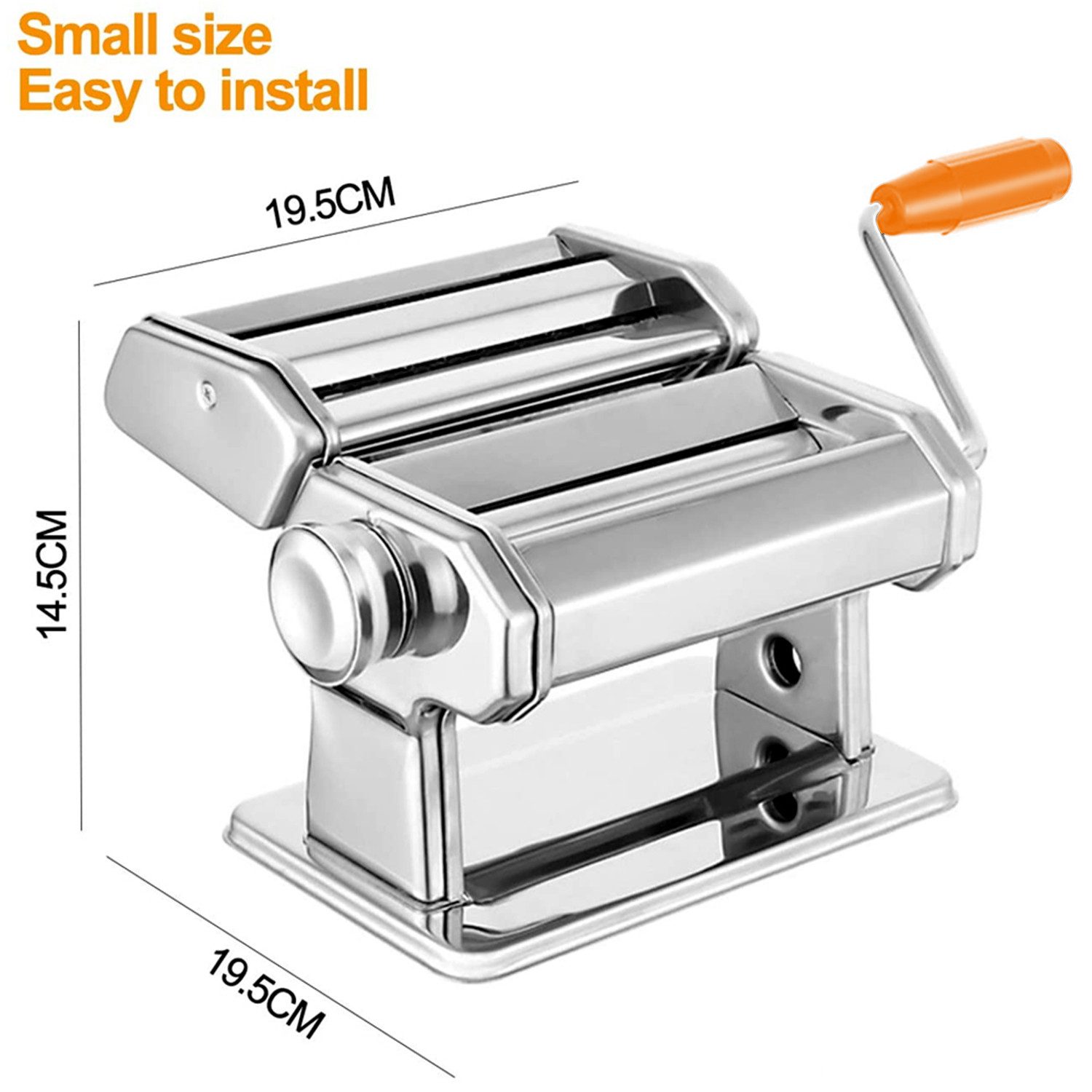 Clanmacy Nudelmaschine Edelstahl Pasta Maker, 7 Einstellbare Dicke, Pastamaschine