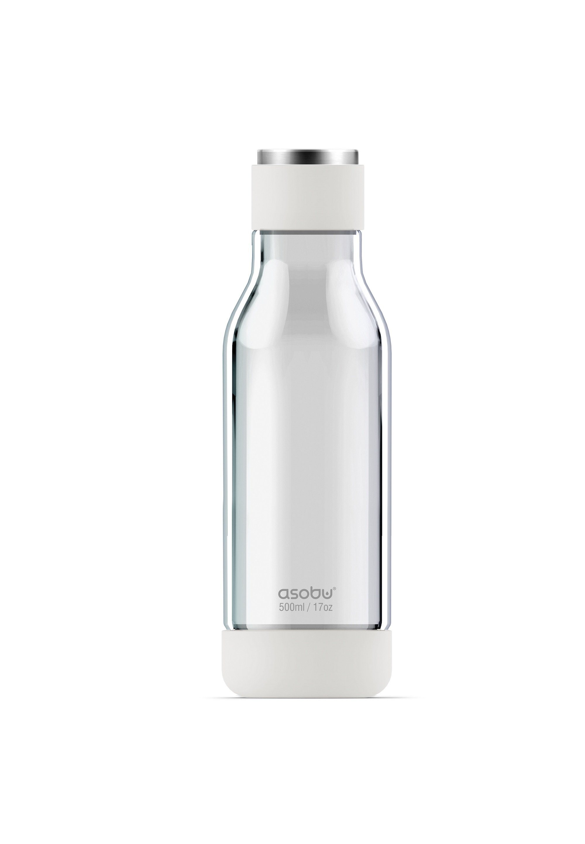 ASOBU Trinkflasche Inner Peace, mit sturzfester Tritan-Außenhülle weiß, transparent