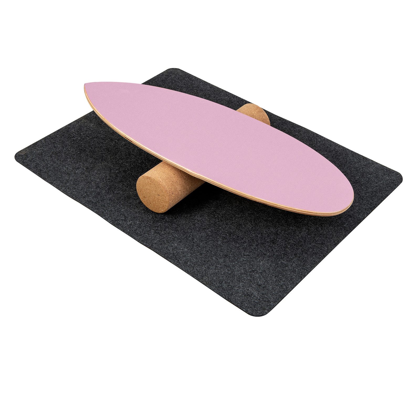 COSTWAY Balanceboard, aus Holz, für zuhause, inkl. Korkrolle, bis 227kg
