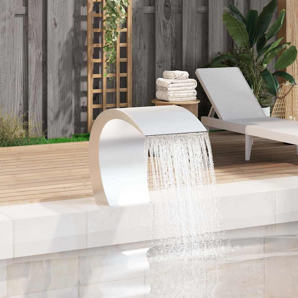 vidaXL Wasserfall Garten-Wasserfall Pool-Fontäne Edelstahl 45x30x60 cm