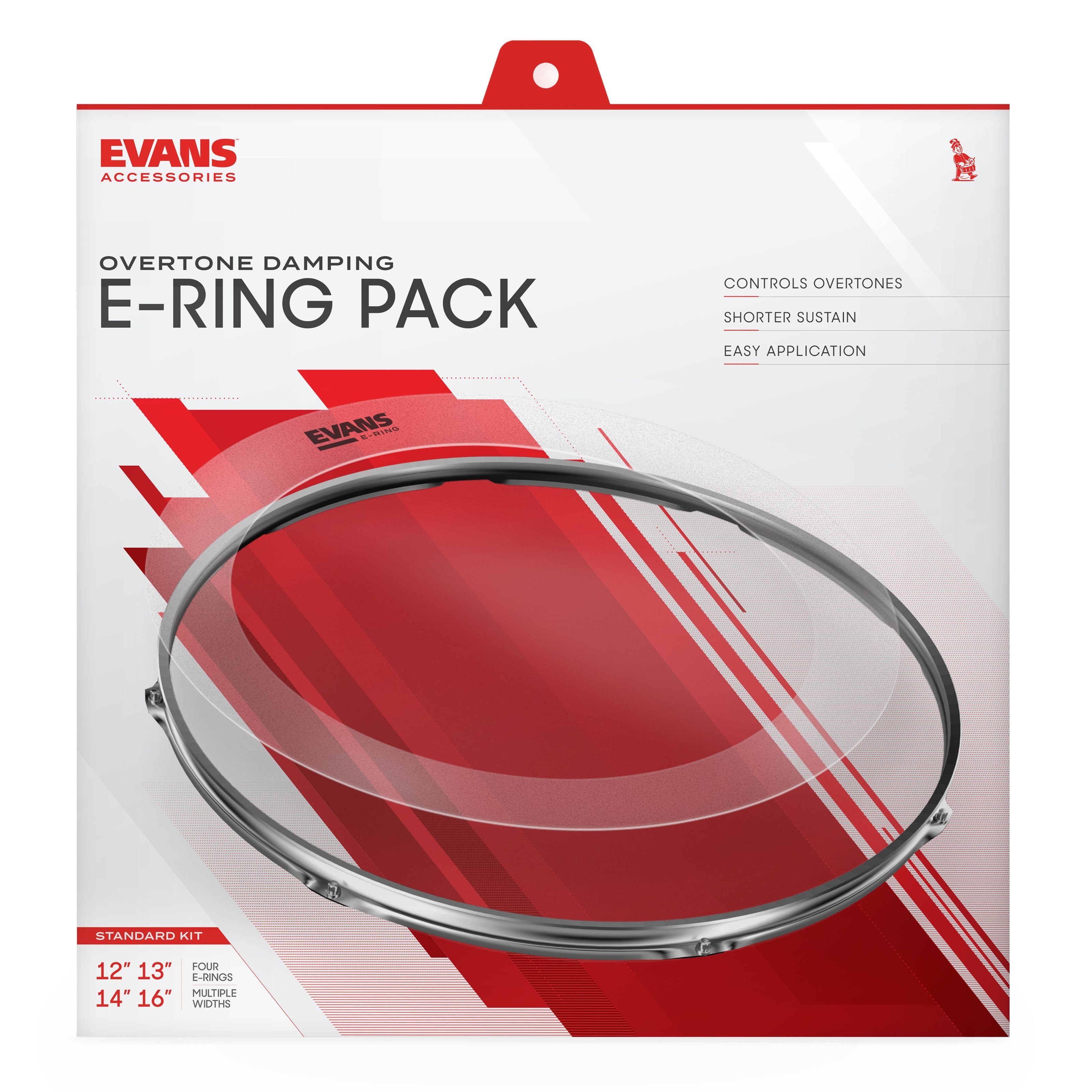 Evans Bass Drum,E-Ring Pack Standard 12"13"14"16", Zubehör für Drums, Fell-Zubehör, E-Ring Pack Standard 12",13",14",16" - Zubehör für Drumfelle