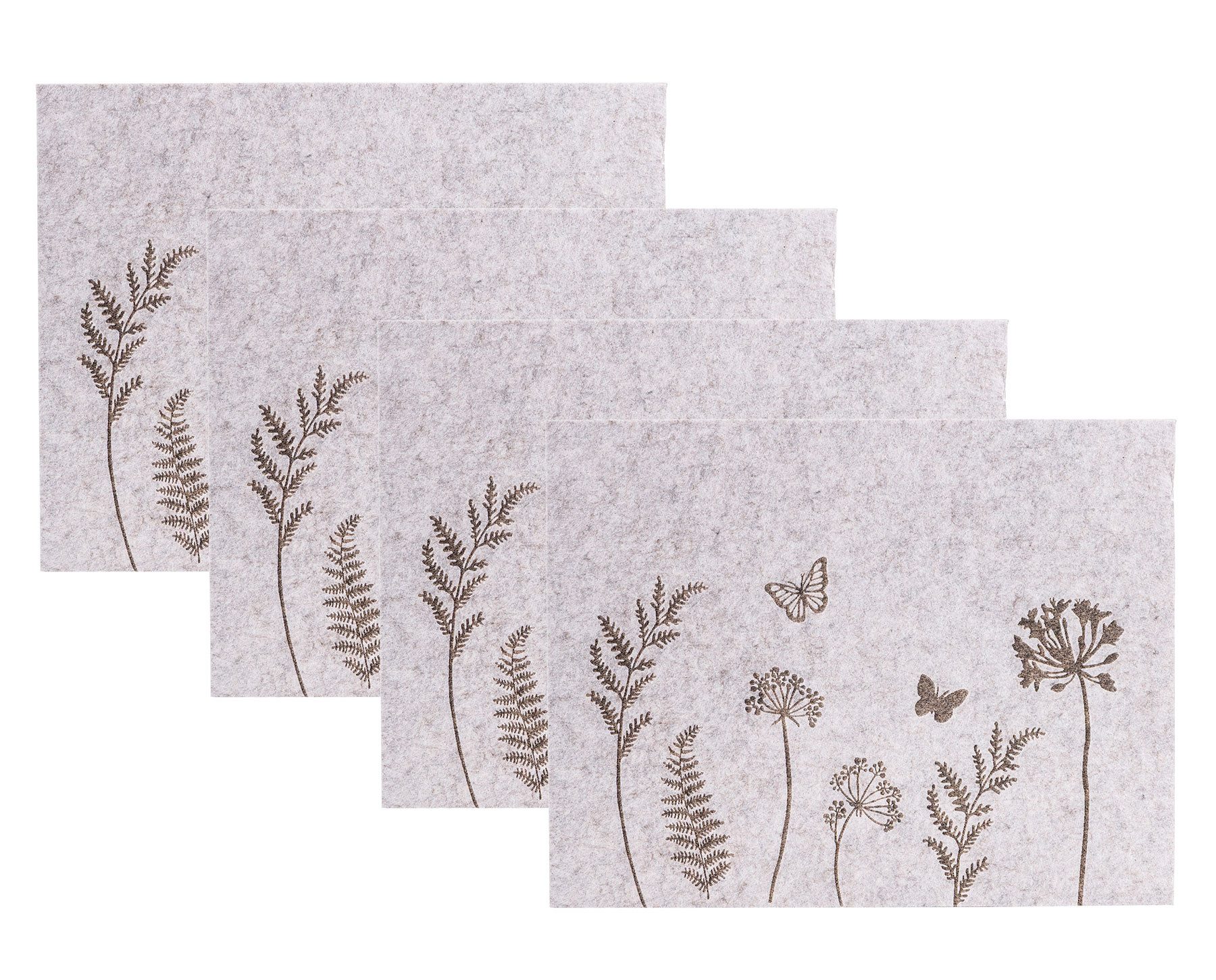 Levandeo® Platzset, 4er Set Tischset Filz 45x35cm Blumen Platzdeckchen Plat günstig online kaufen