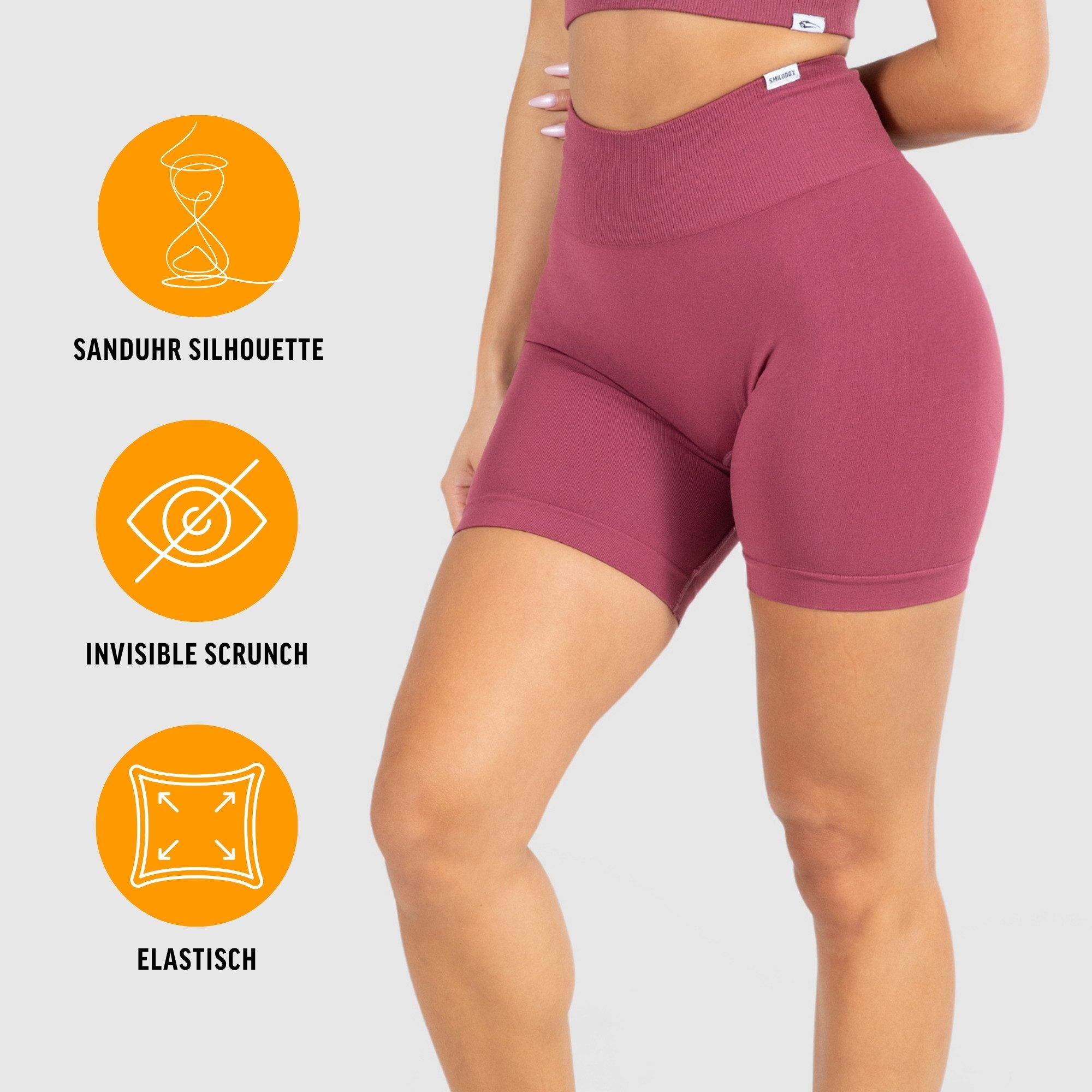 Smilodox Shorts Amaze Pro, Shaped Fit Push Up Booty Radlerhose V-Shape Seam günstig online kaufen
