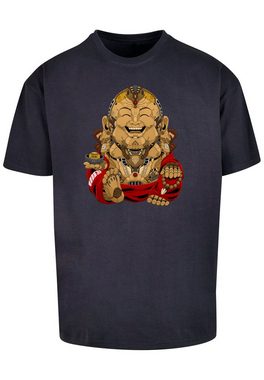 F4NT4STIC T-Shirt Happy Cyber Buddha CYBERPUNK STYLES Print