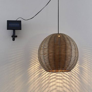 Lindby Dekolicht Catrica, LED-Leuchtmittel fest verbaut, warmweiß, Modern, Polyethylen, Eisen, hellbraun, Schwarz, 8 flammig, inkl.