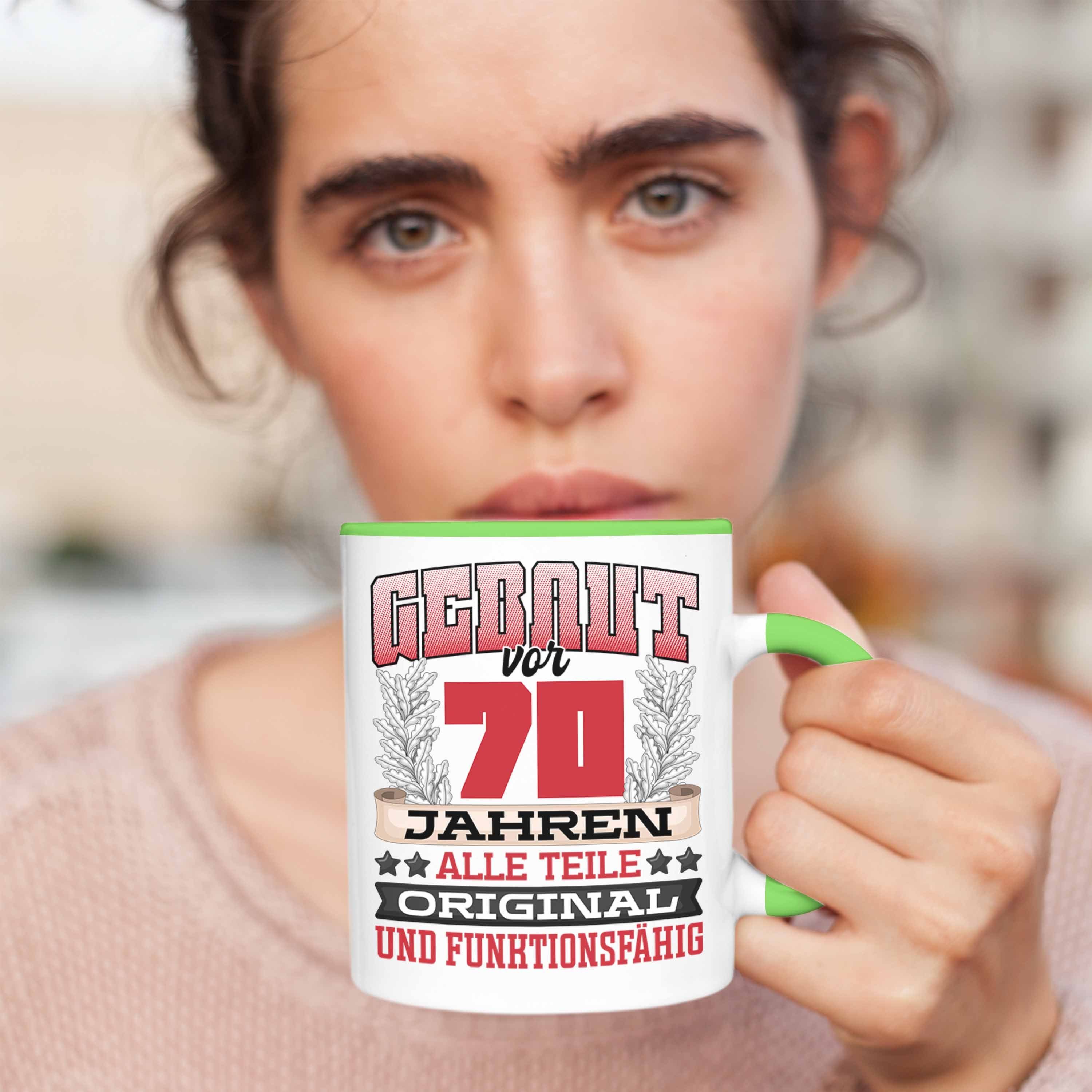 Tasse Grün Geburtstag Frauen 70 70er Trendation Tasse Vor Gebaut Männer Geschenk Spruch Jahr