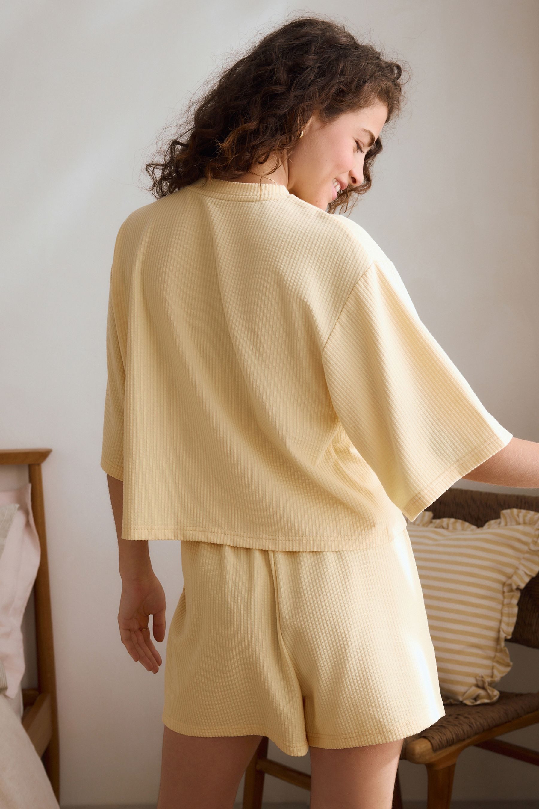 Next Pyjama Kurzer strukturierter Pyjama (2 günstig online kaufen