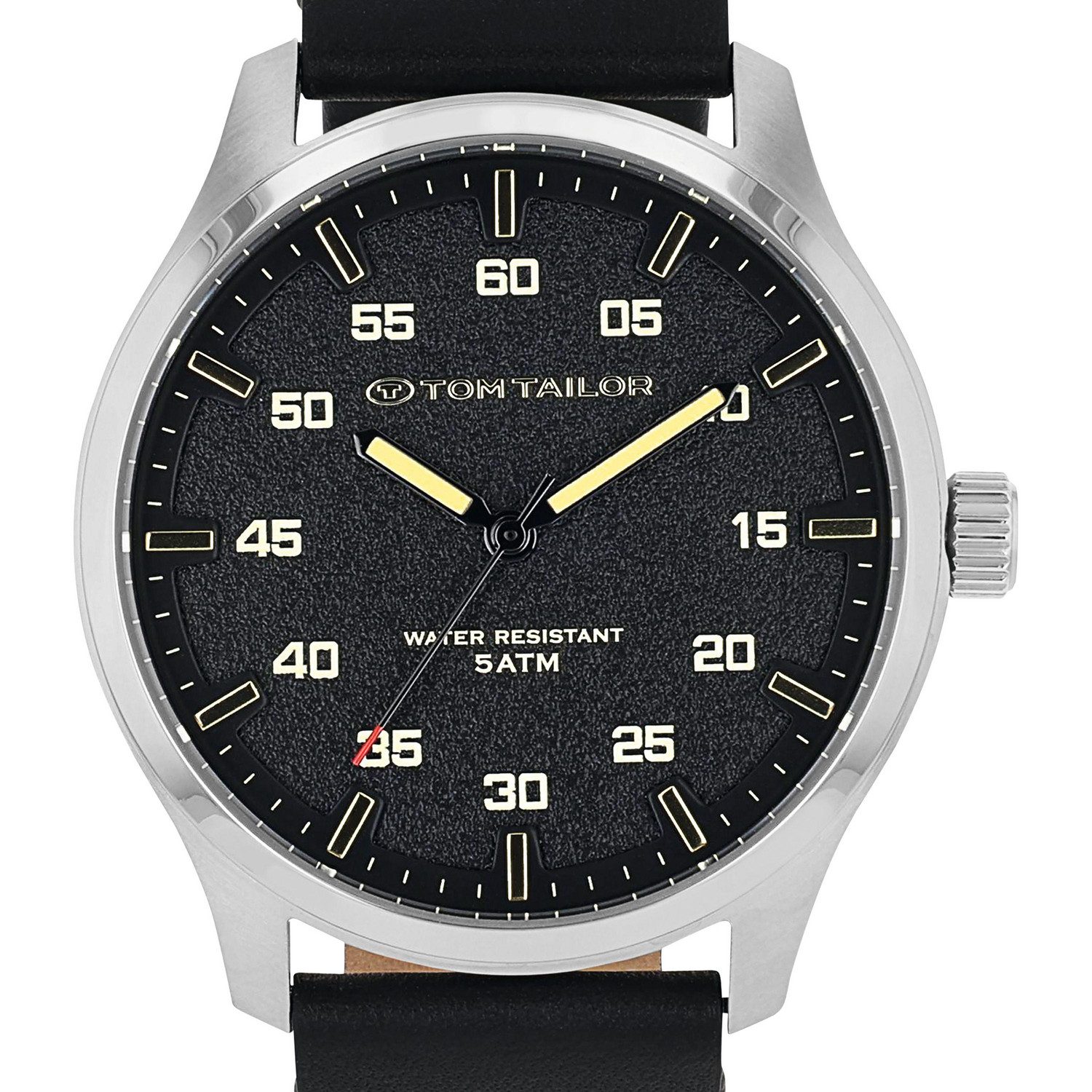 TOM TAILOR Quarzuhr 2100530, Armbanduhr, Herrenuhr, Lederarmband, analog