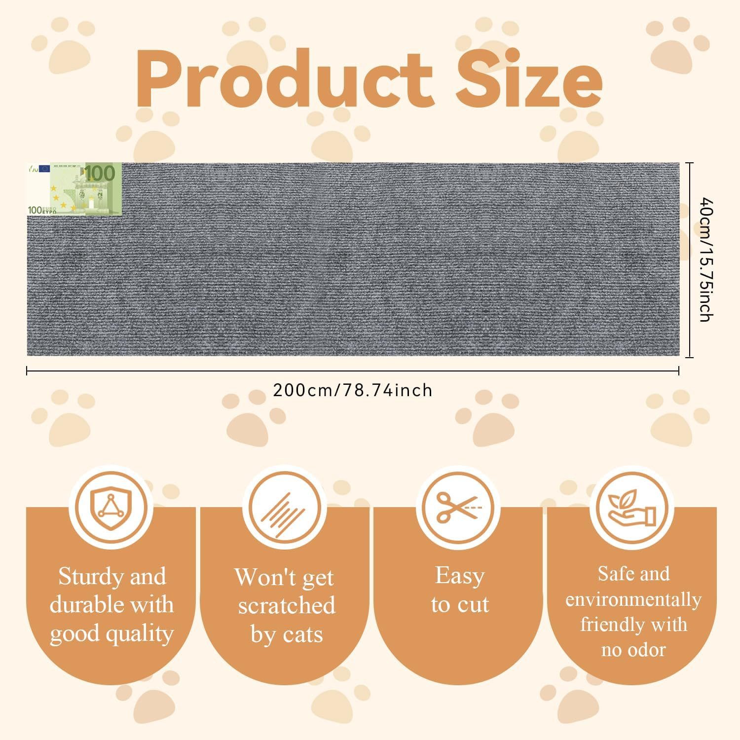 Refined Living Kratzmatte Selbstklebende Katzenkratzmatte 40x200cm,kratzmat günstig online kaufen