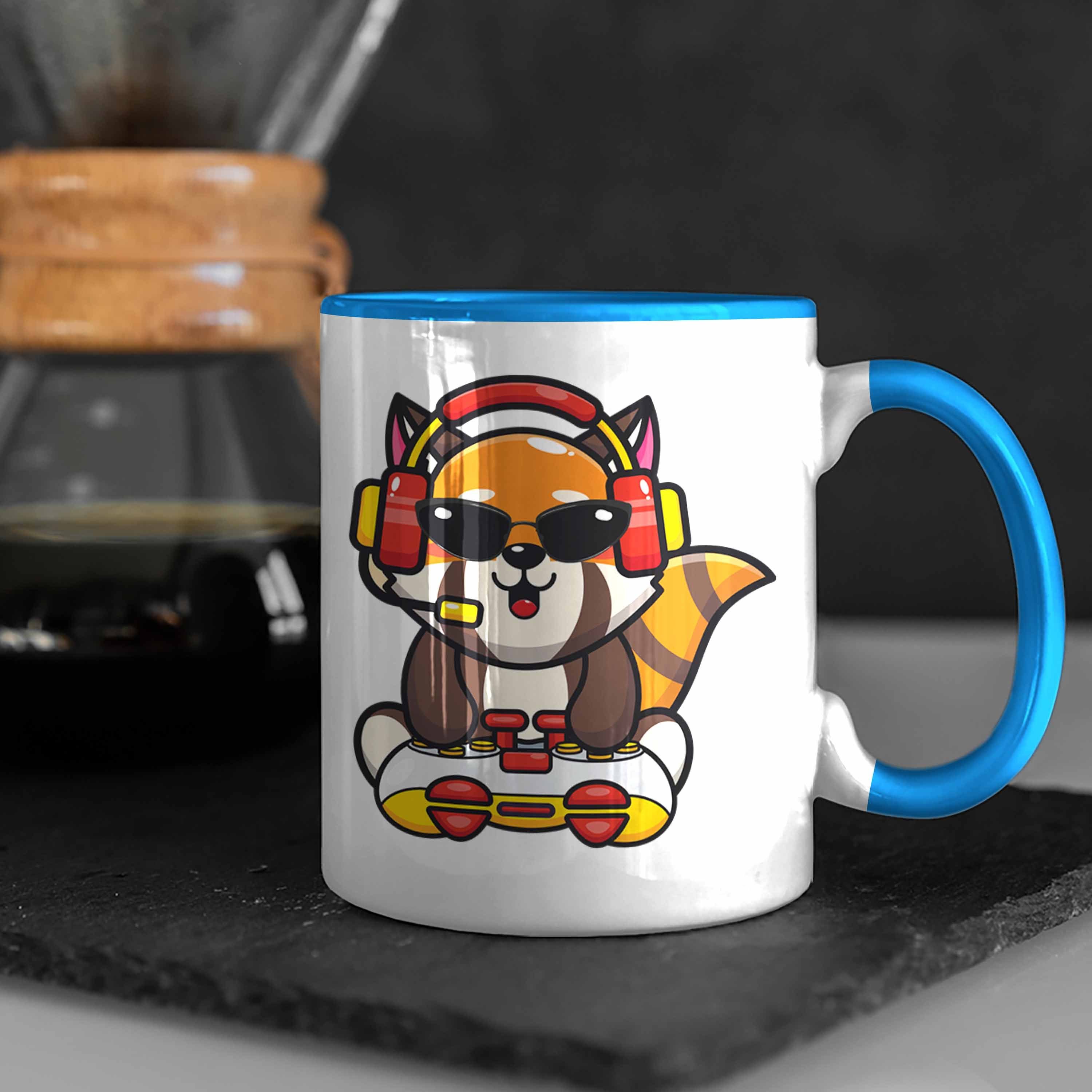 Kinder Mädchen Jungen Geschenkidee Panda Trendation Gamer Blau Lustige Gaming Tasse Jungs Tasse für Gaming Grafik Trendation -