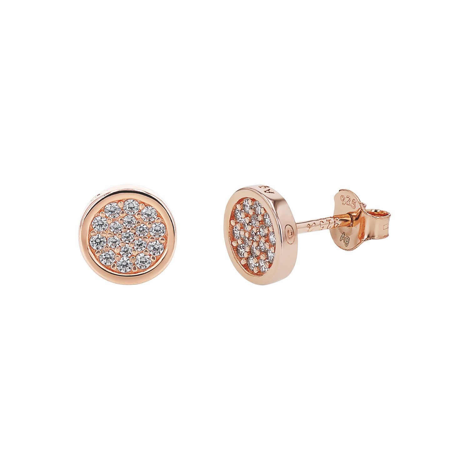 TOM TAILOR Paar Ohrstecker Schmuck Geschenk Silber 925 Kreis rund, mit Zirkonia (synth)