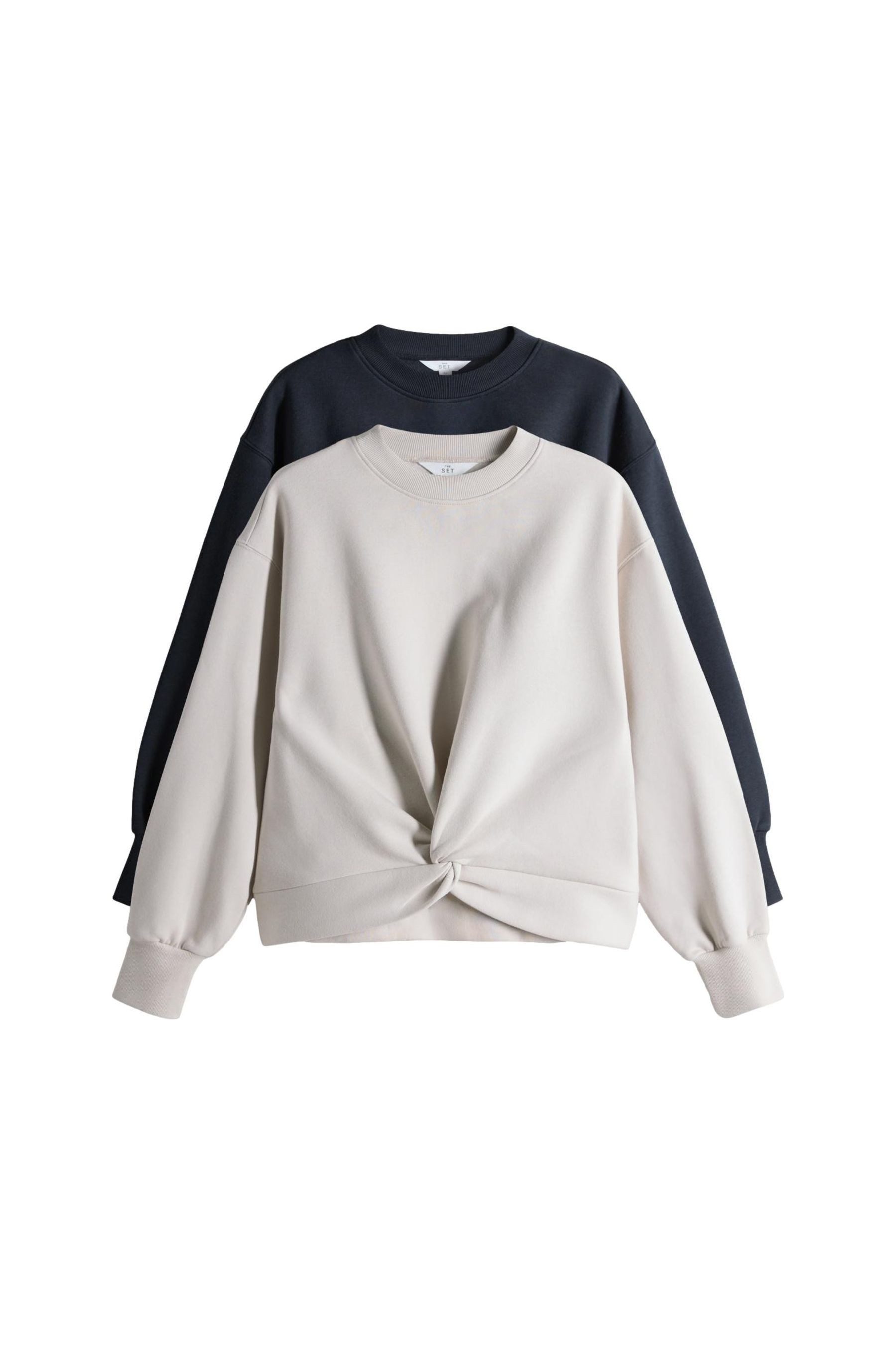 The Set Sweater The Set Sweatshirts mit Knotendetail, 2er-Pack (2-tlg) günstig online kaufen