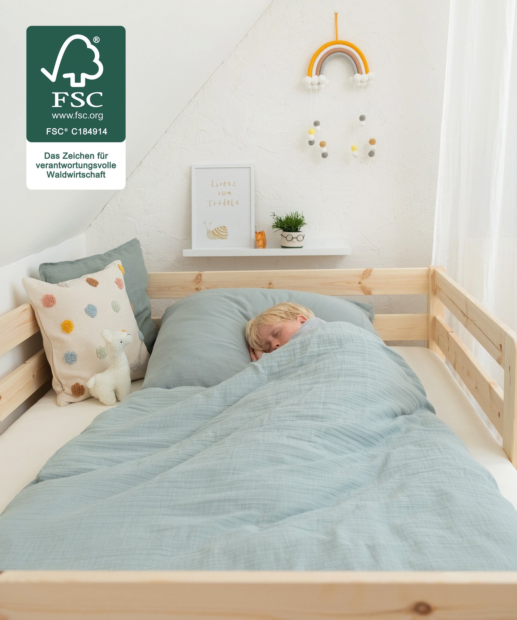 Ehrenkind Kinderbett Sona aus massivem Kiefernholz mit Rausfallschutz (Juge günstig online kaufen