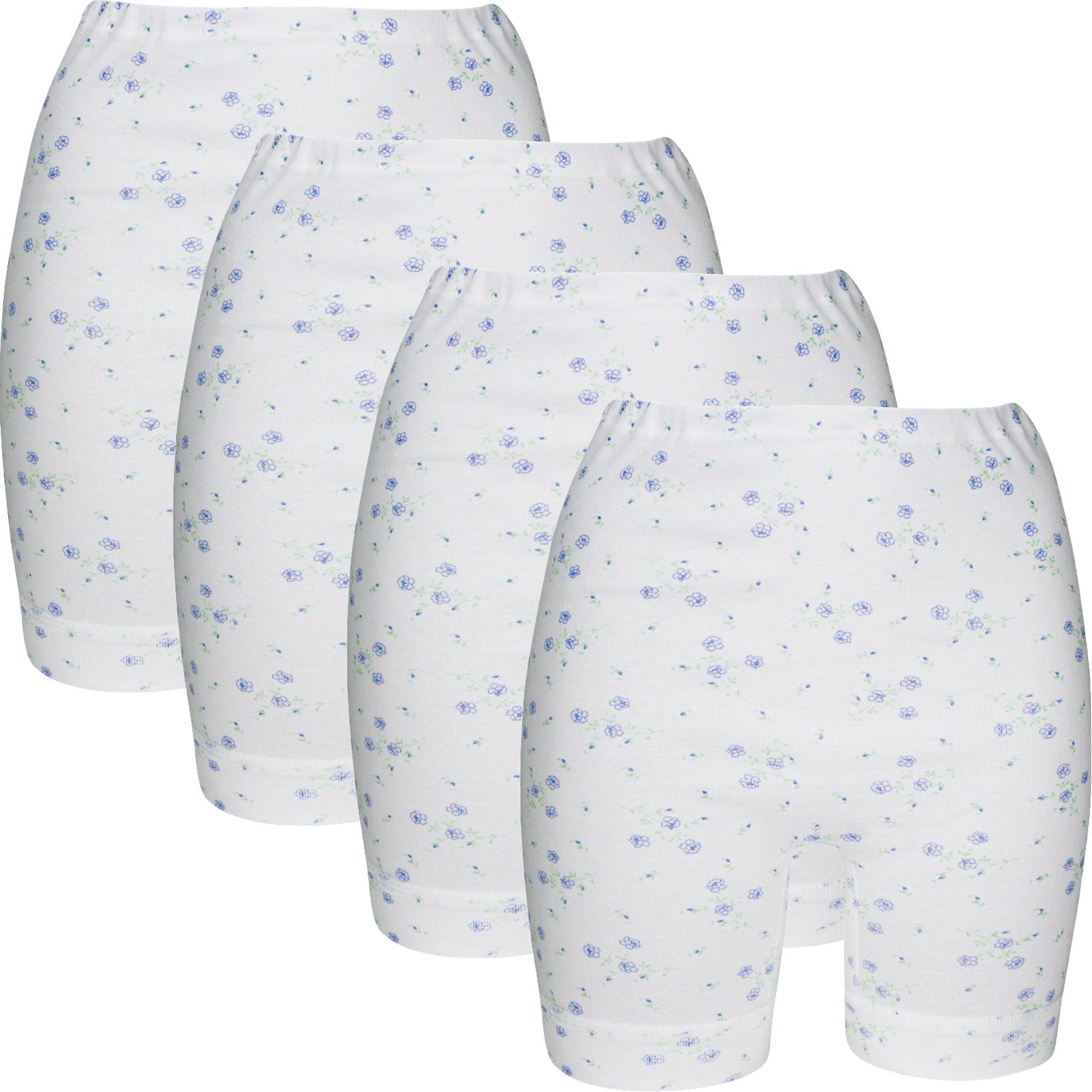 conta Jazz-Pants Slips Damen-Schlüpfer 4er-Pack Feinripp Blumen