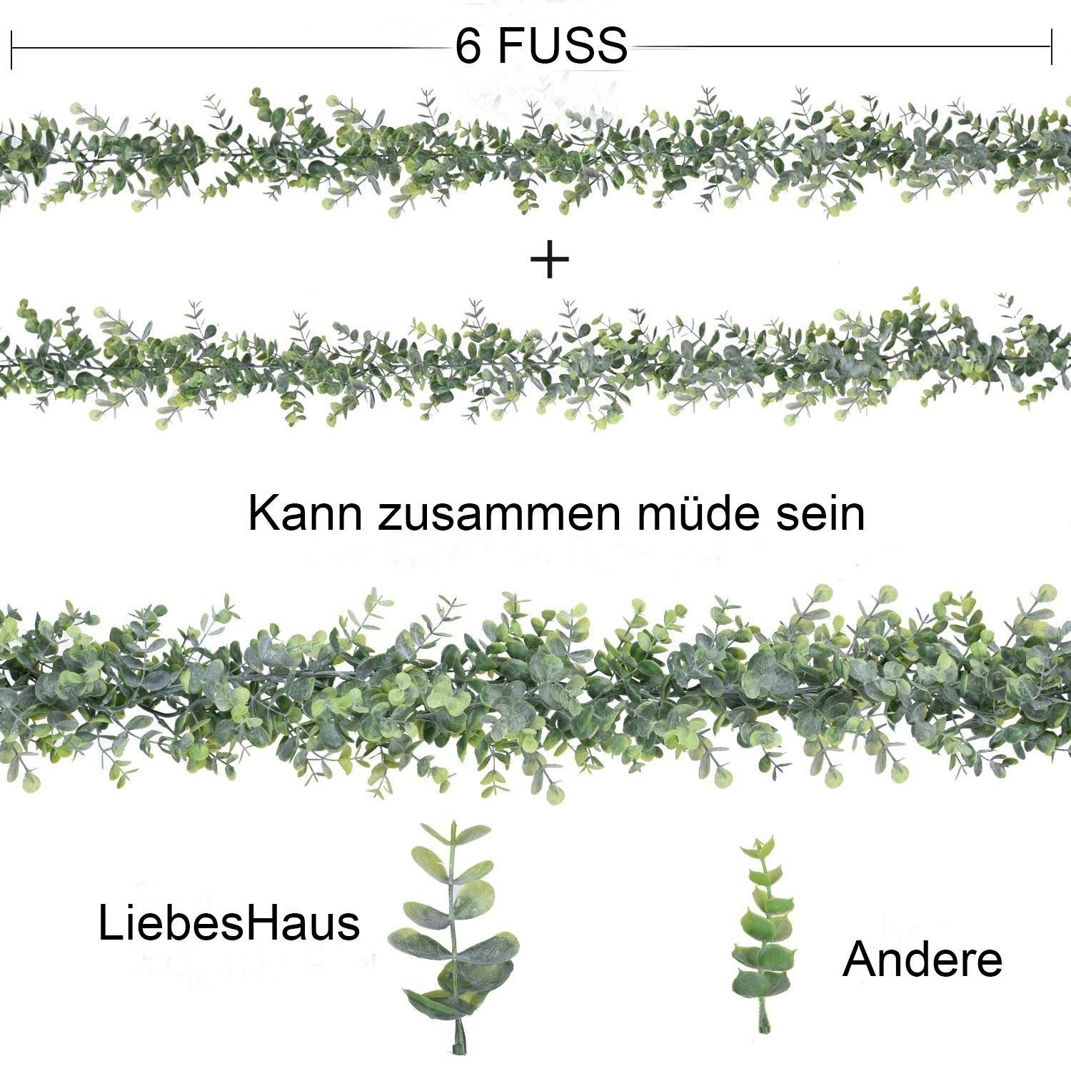Kunstpflanze Künstliche Eukalyptus-Girlande, künstliche Ranken Gras, günstig online kaufen