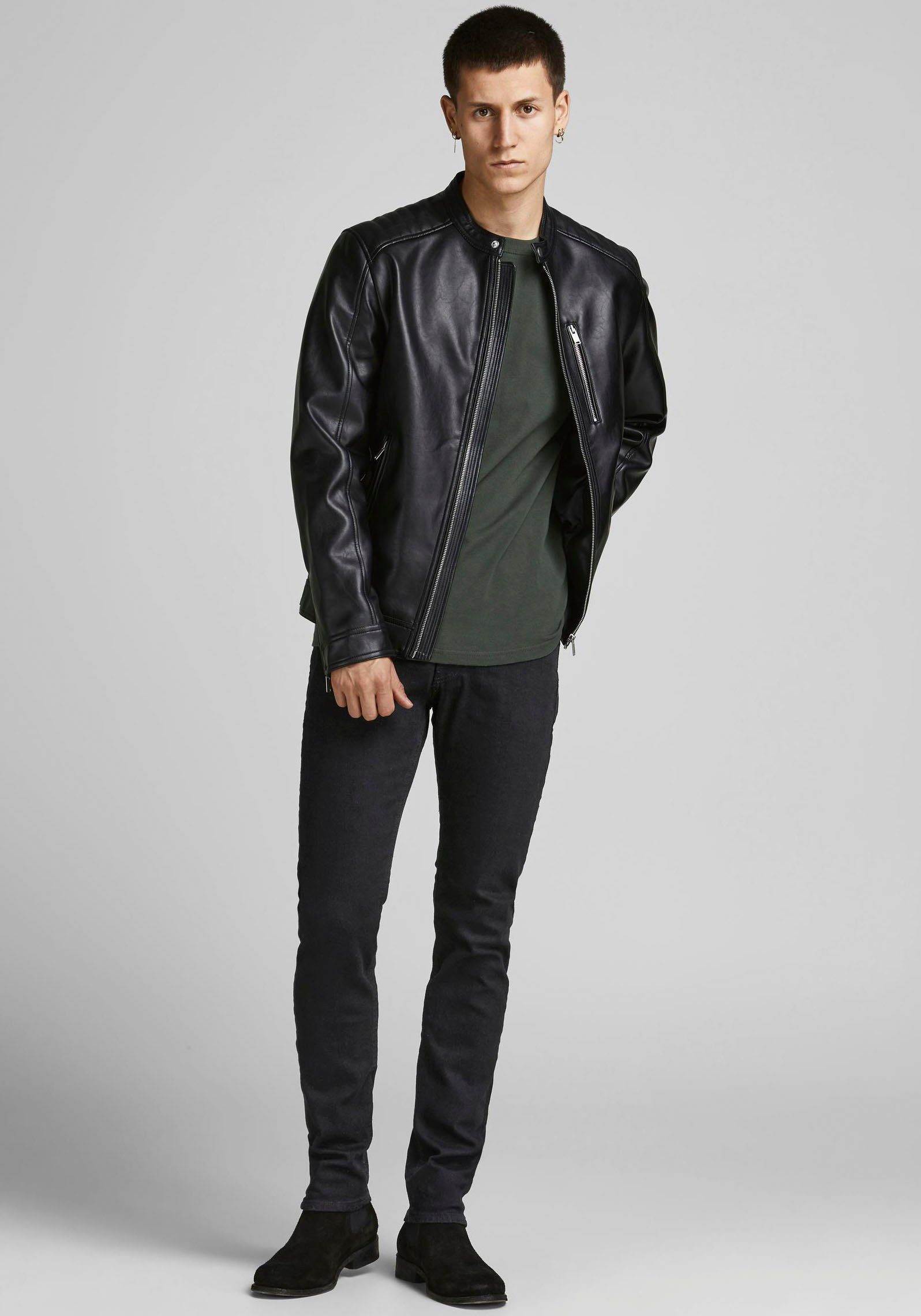 Jack & Jones Slim-fit-Jeans JJIGLENN Jeans mit schmaler Beinform und Stretch für Komfort Baumwollmischung, slim fit. Reduzierter Preis € 17,25. Unverbindliche Preisempfehlung € 34,99