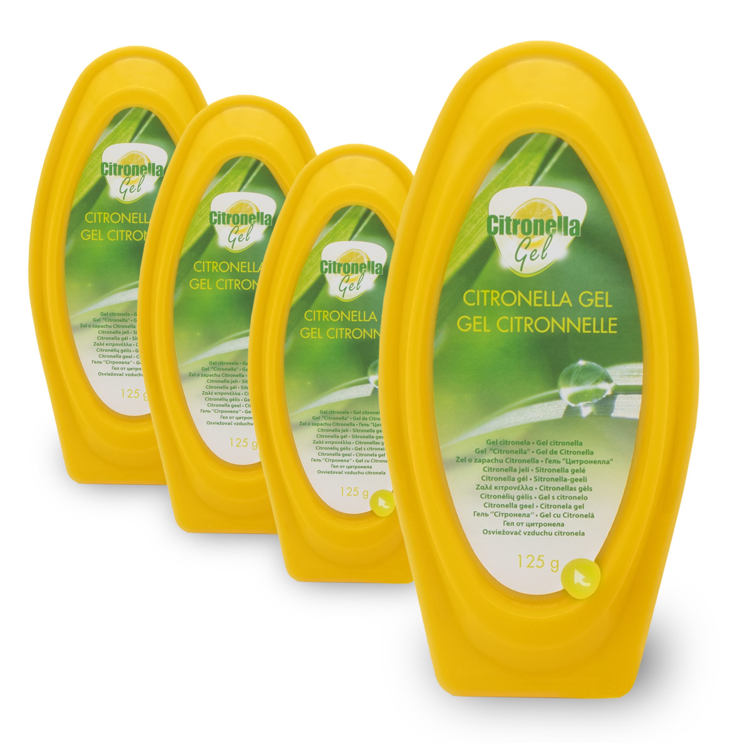 Spetebo Raumduft Zitronella Duftgel 125g - 4er Pack (Set, 4-St., Raumduft Gel), Lufterfrischer Gel mit Zitronen Aroma