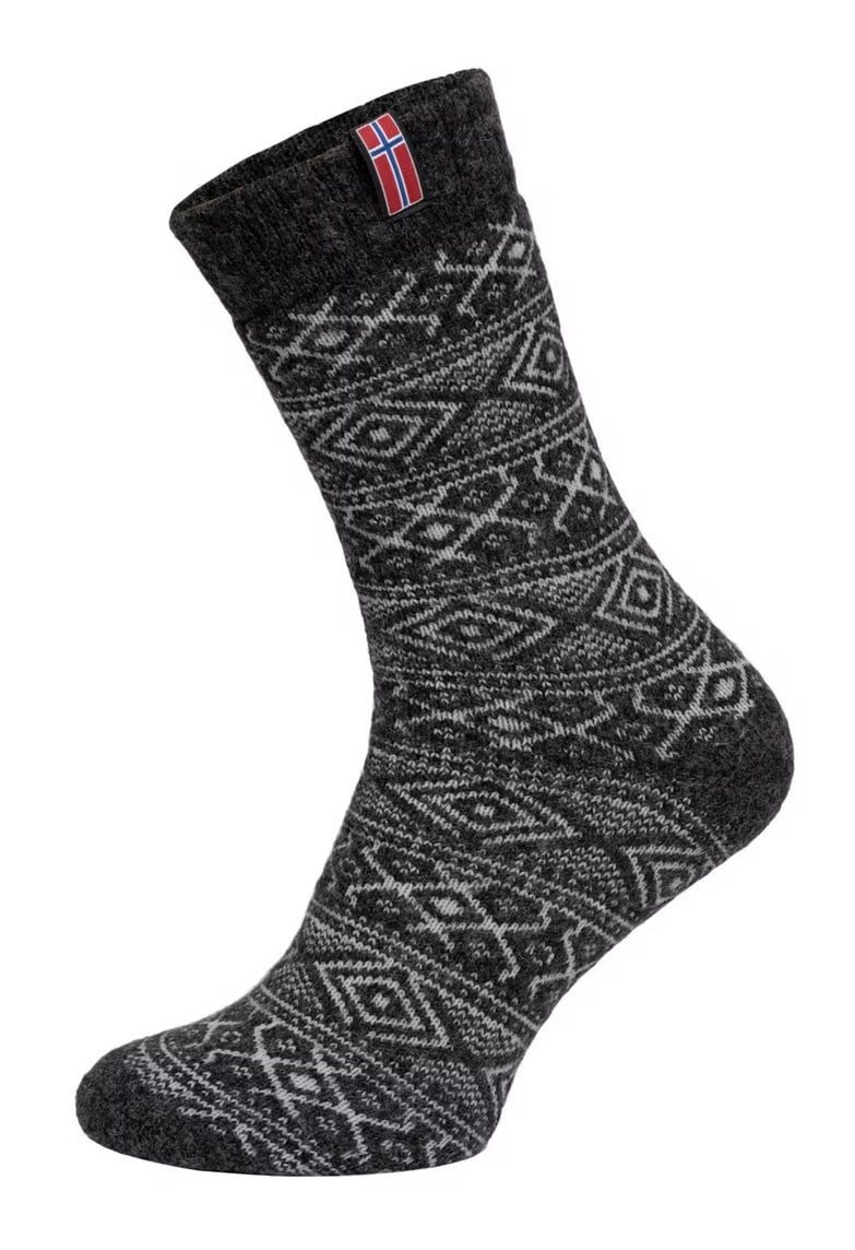 HomeOfSocks Socken Wollsocke Skandinavisch Flag Norwegen anthrazitgrau - 1 günstig online kaufen