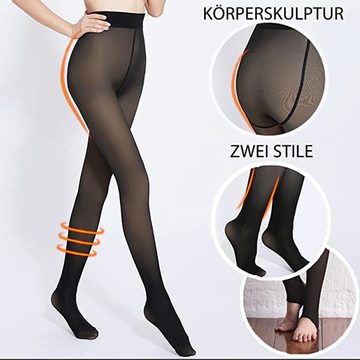 Opspring Thermostrumpfhose Thermostrumpfhosen für damen,Thermo Strumpfhose Leggings Schwarz