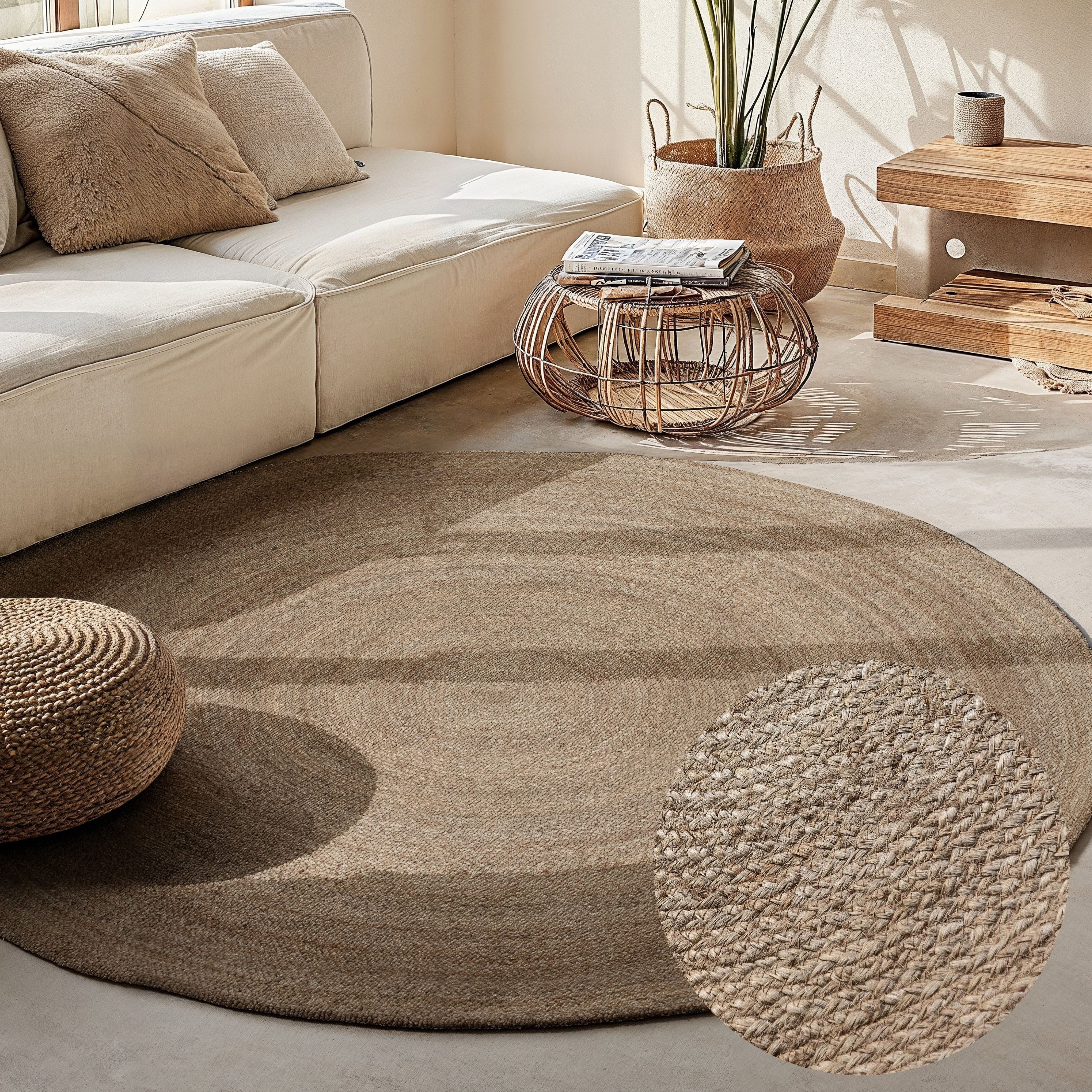 HANSE Home Teppich Rangpur Juteteppich, auch in oval, oval, Höhe: 10 mm, Handgewebt, 100% Jute, Natur, Wohnzimmer, Flur, Boho, Skandi