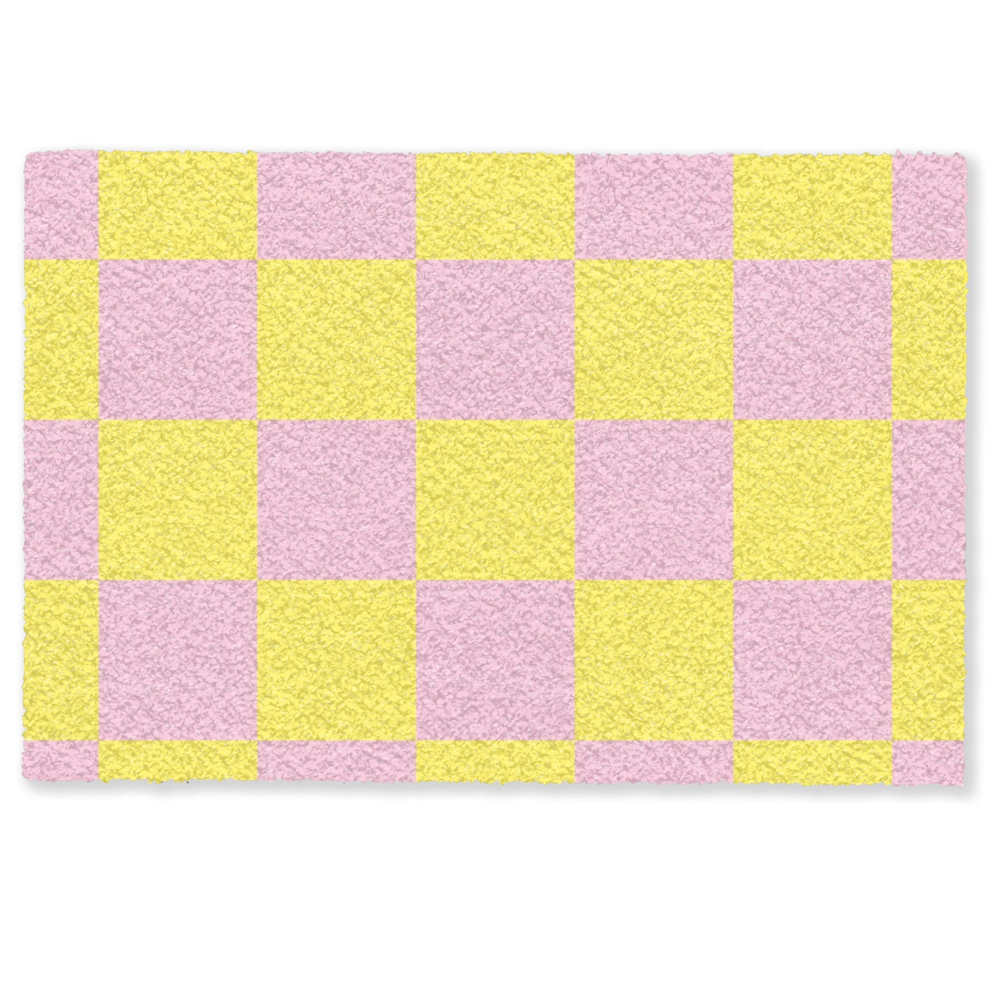 MuchoWow Fußmatte Schachbrettmuster - Gelb - Rosa - Würfel, Rechteckig, inn günstig online kaufen