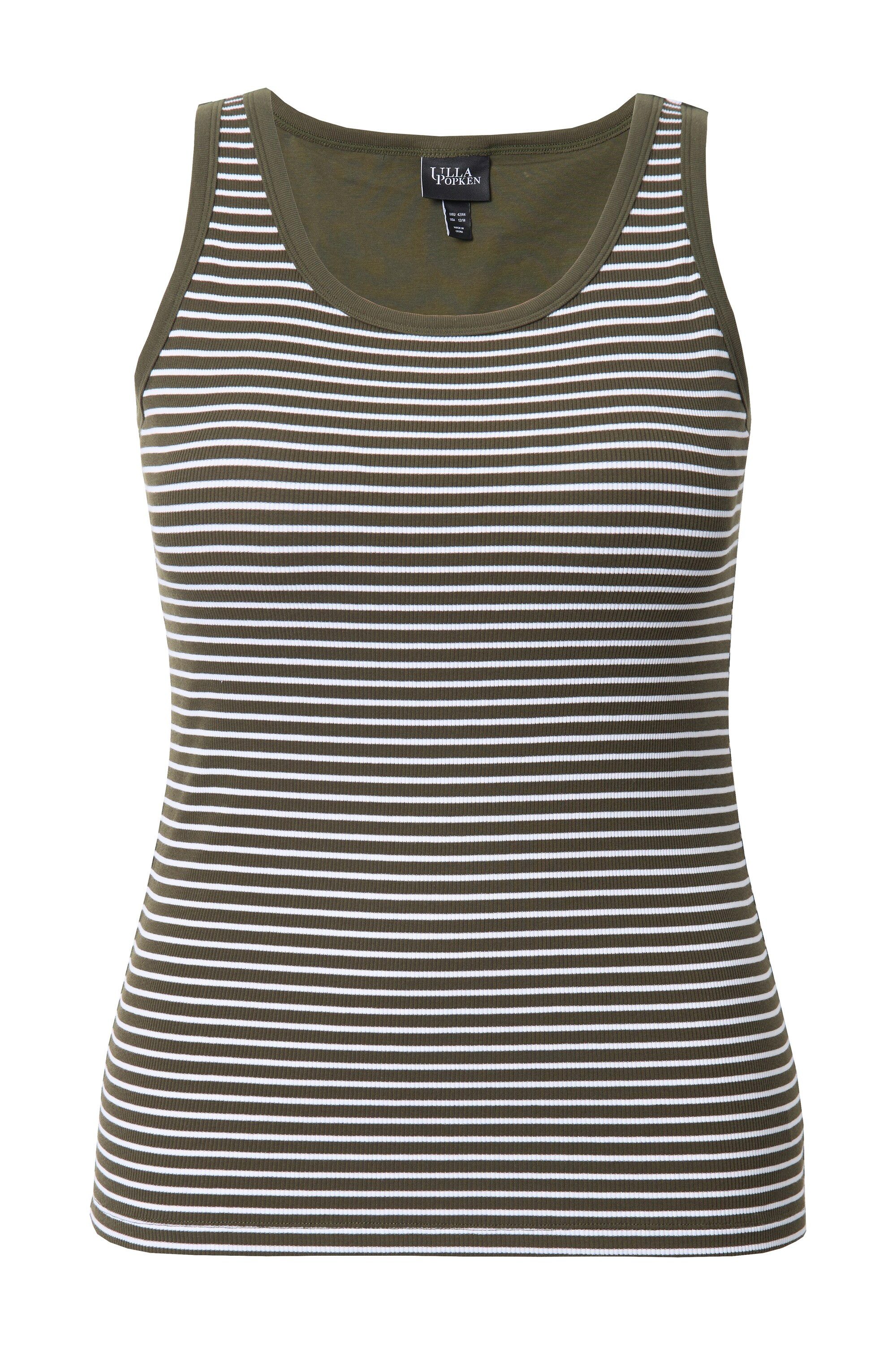 Ulla Popken Longtop BH-Top Streifen Rundhals günstig online kaufen