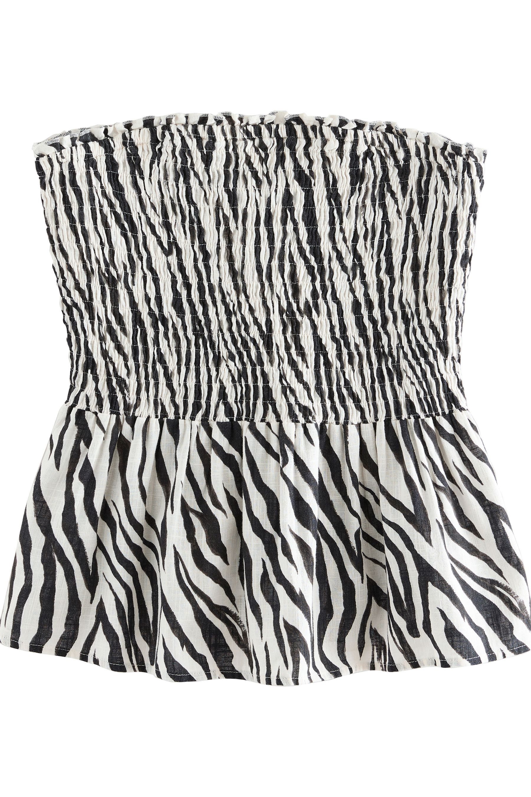 Next Bandeautop Gesmoktes Bandeau-Schlauchtop mit Schößchen (1-tlg) günstig online kaufen