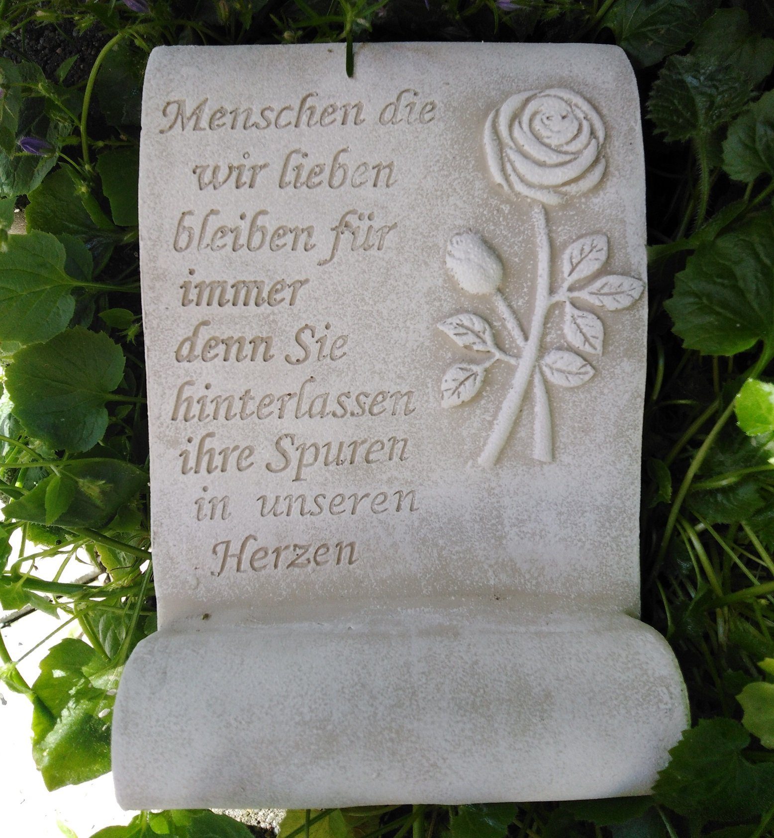 Radami Gartenfigur XL Grab Schriftrolle "Menschen die wir lieben.." günstig online kaufen