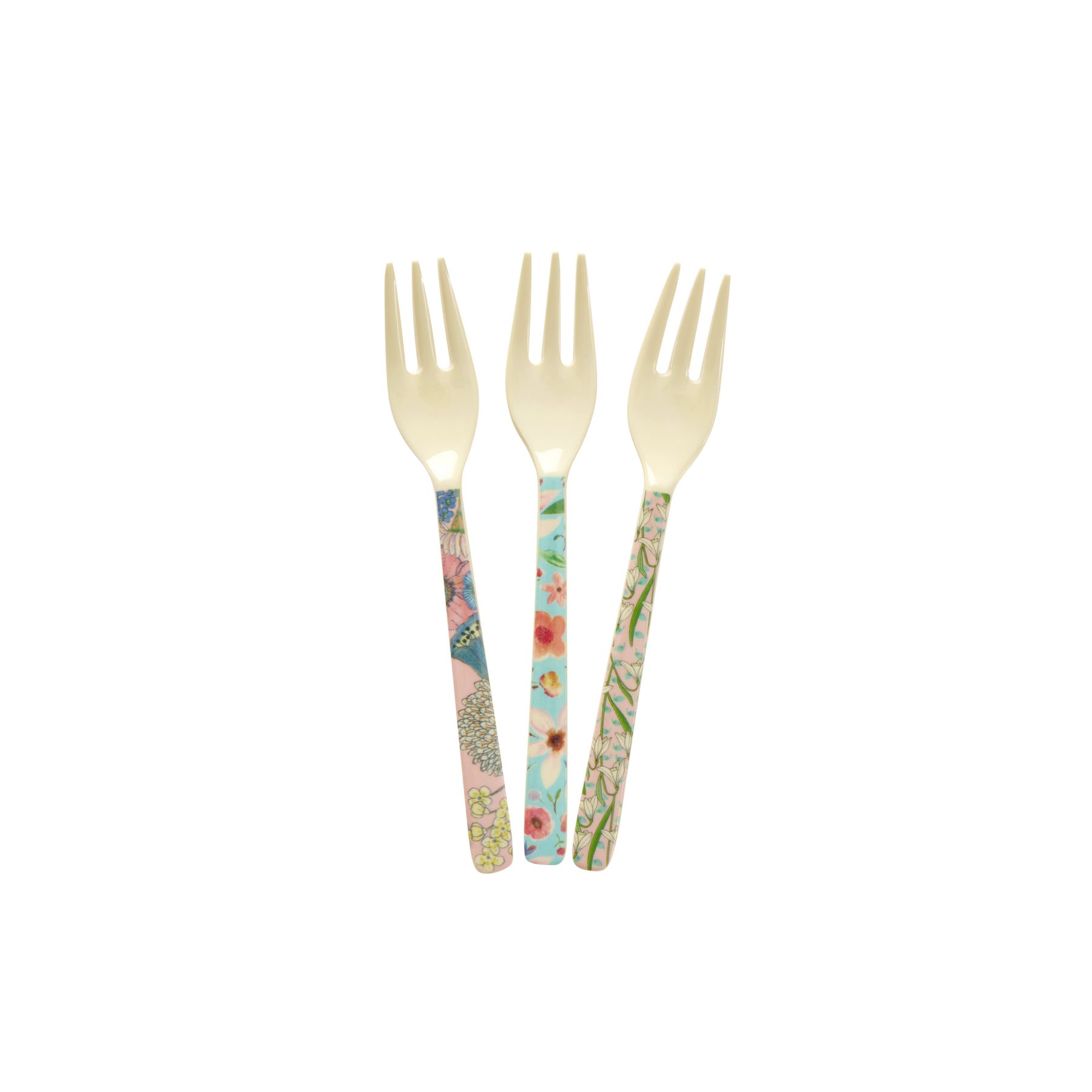 rice Kuchengabel Rice Melamin Kuchengabel - Flower Prints - 3er-SET (3 Stück)