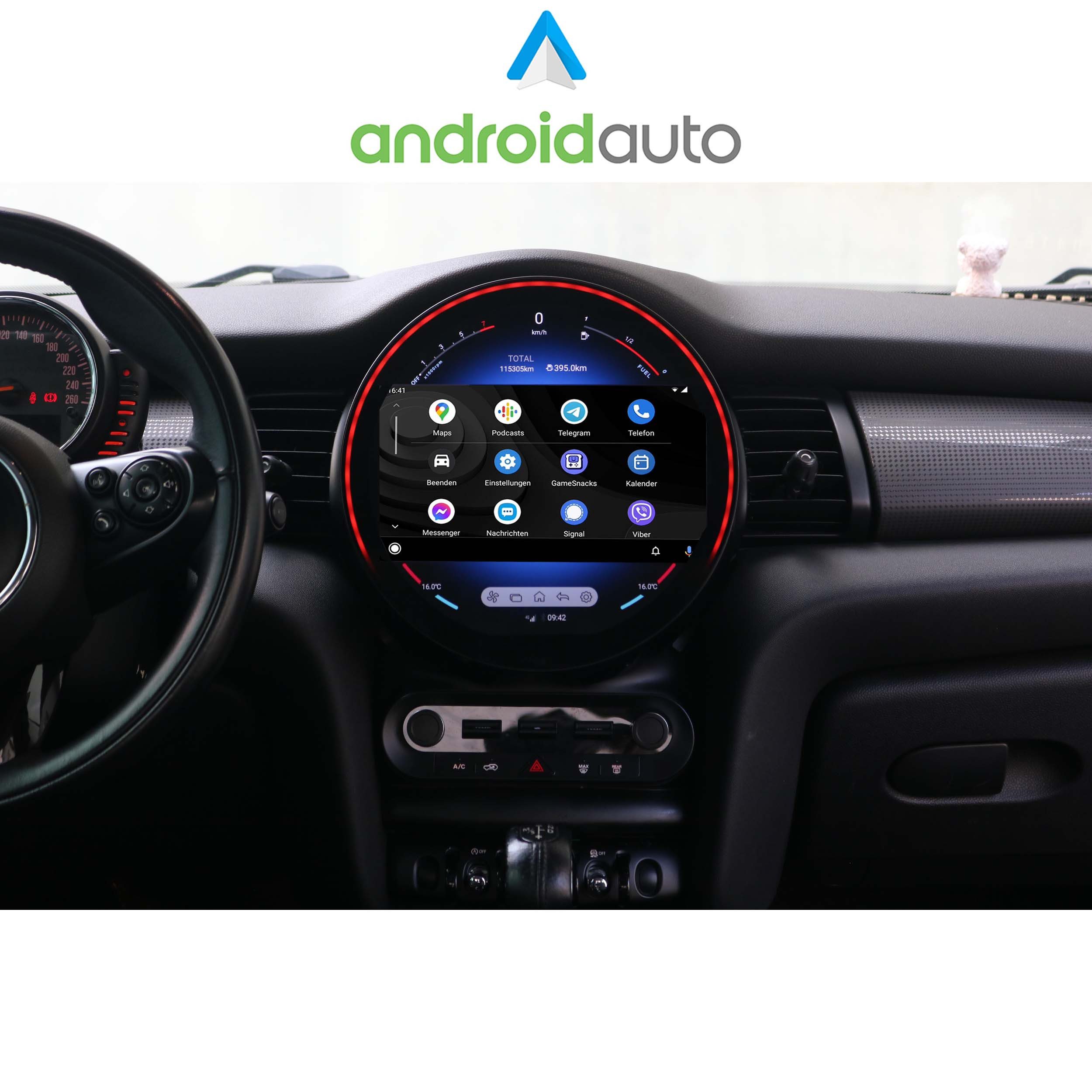 TAFFIO Für Mini Clubman F54 11,8" Touch Android GPS Navi Carplay AC Panel Einbau-Navigationsgerät