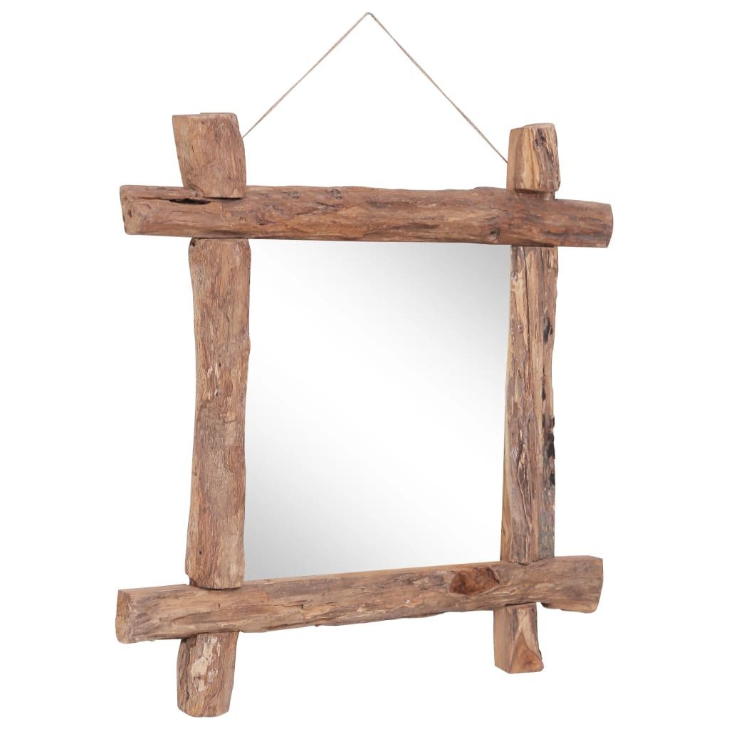 vidaXL Spiegel Holzspiegel Natur 70x70 cm Recyceltes holz (1-St)