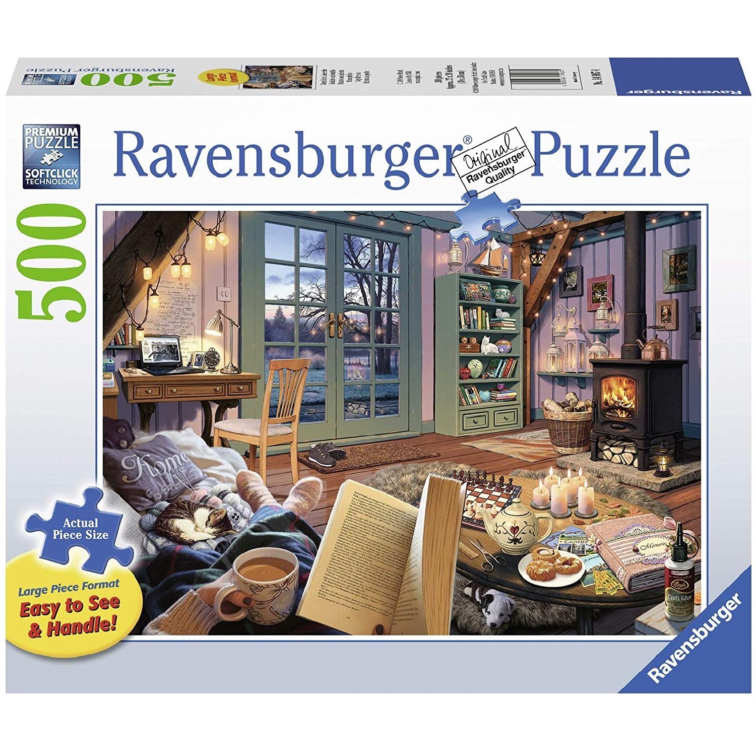 Ravensburger Puzzle Ravensburger - Gemütliche Leseecke, 500 Teile Puzzle,  Extra Große, 500 Puzzleteile