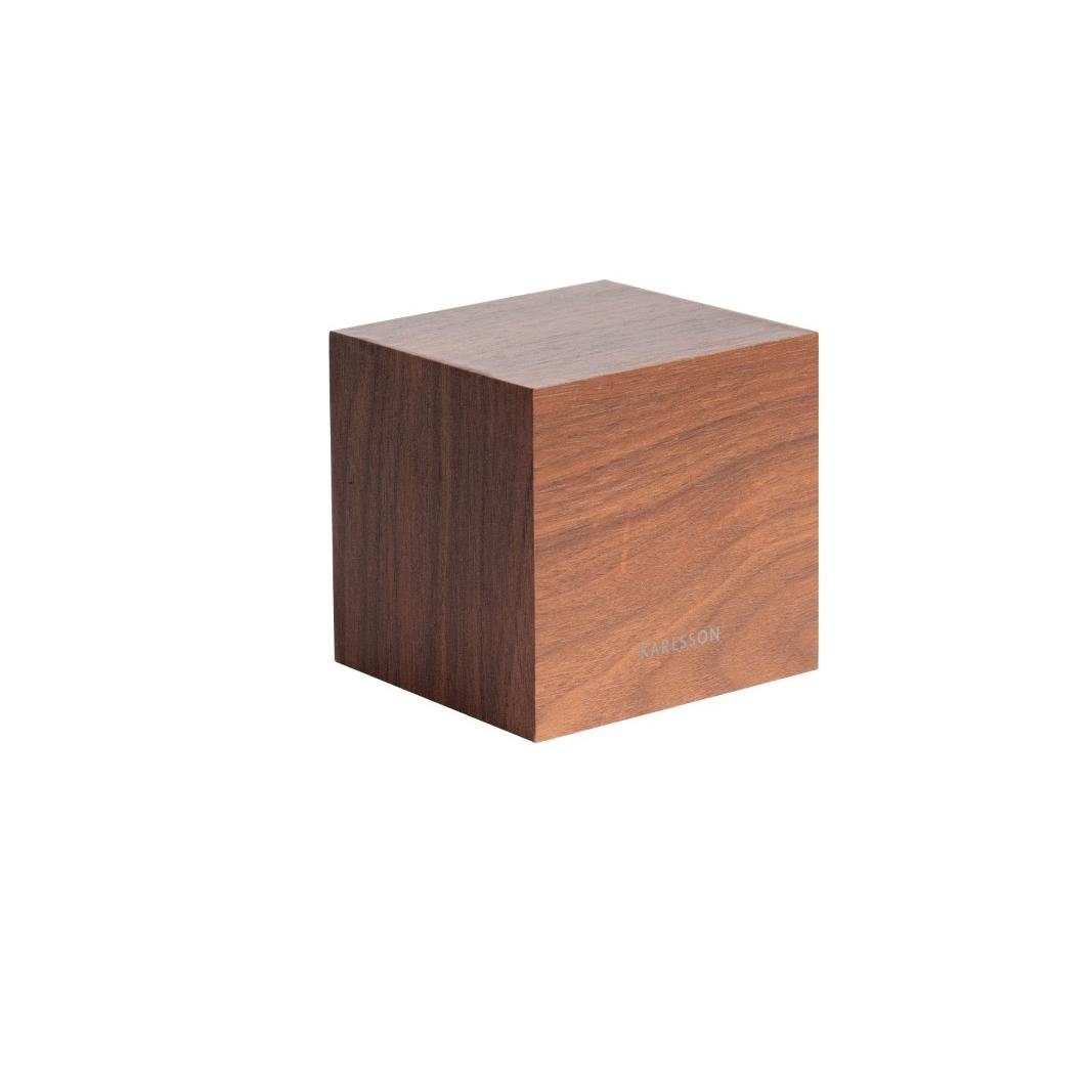 Karlsson Uhr Wecker Cube Dark Wood günstig online kaufen