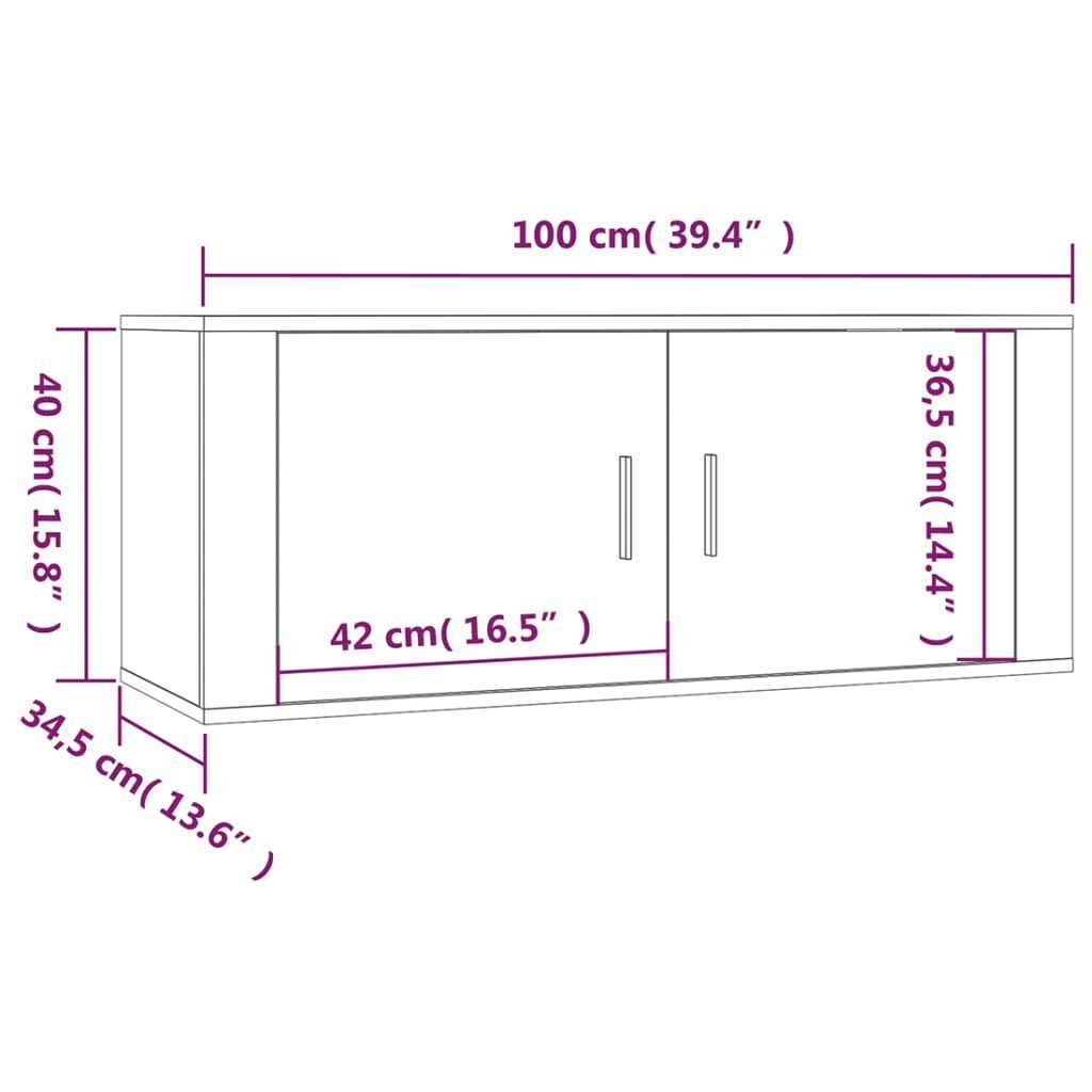 Räuchereiche furnicato 3-tlg. TV-Schrank-Set TV-Schrank Holzwerkstoff