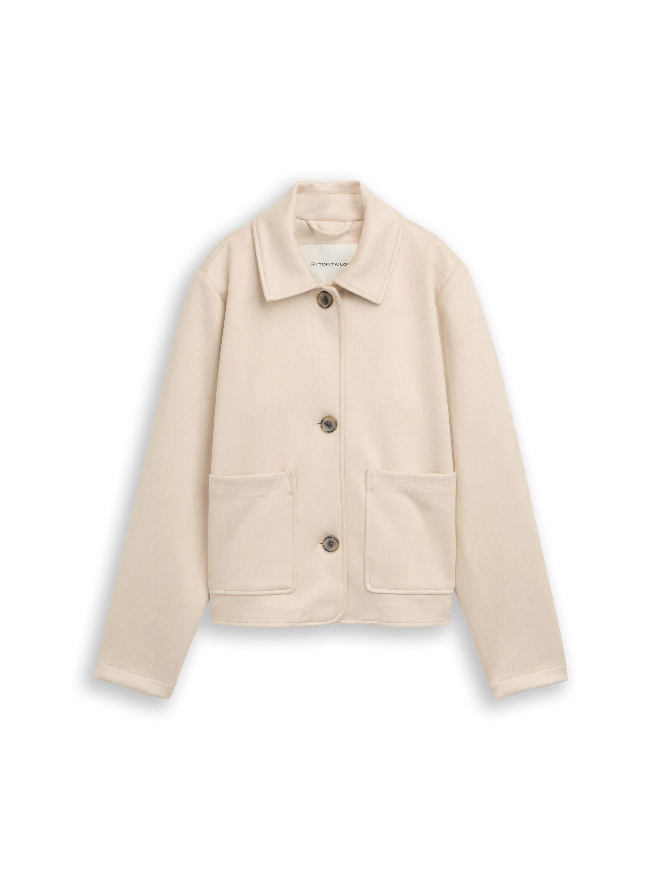 TOM TAILOR Lederjacke Jacke in Wildleder-Optik