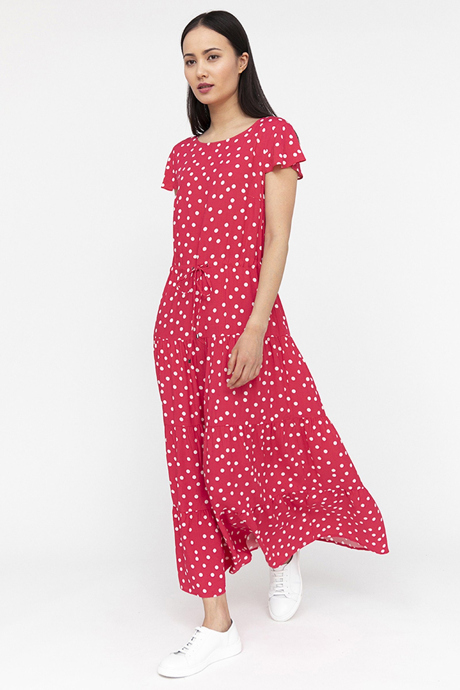 Finn Flare Jerseykleid Basic mit gepunktetem Muster