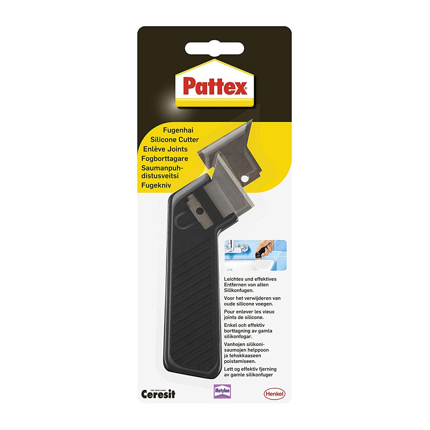 Pattex Fugenkratzer Pattex Fugenmesser "Fugenhai" für Silikon & Acryl, schwarz