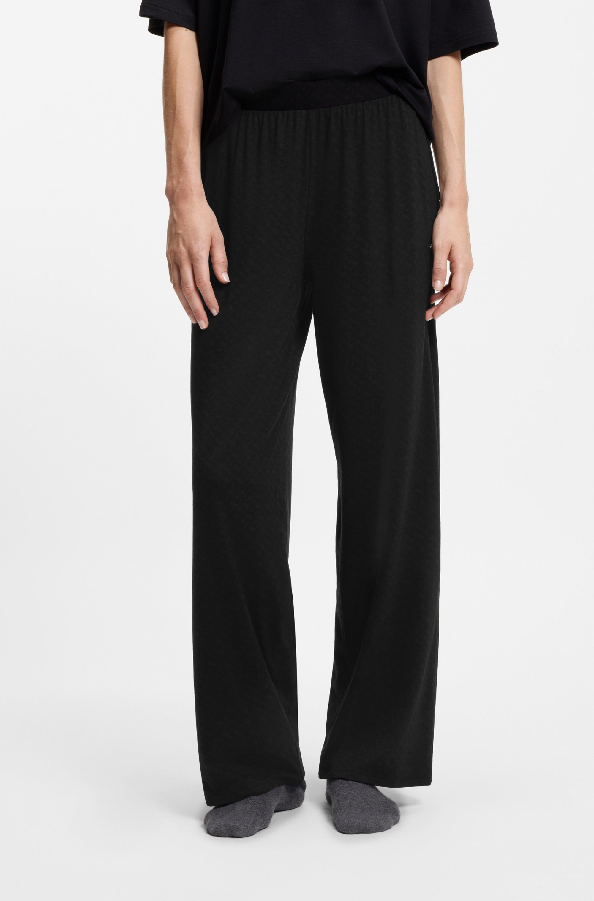 BOSS Pyjamahose Logo mit Monogramm-Print und Logo-Applikation günstig online kaufen