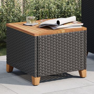 vidaXL Gartentisch Gartentisch Schwarz 45x45x37 cm Poly Rattan Akazienholz