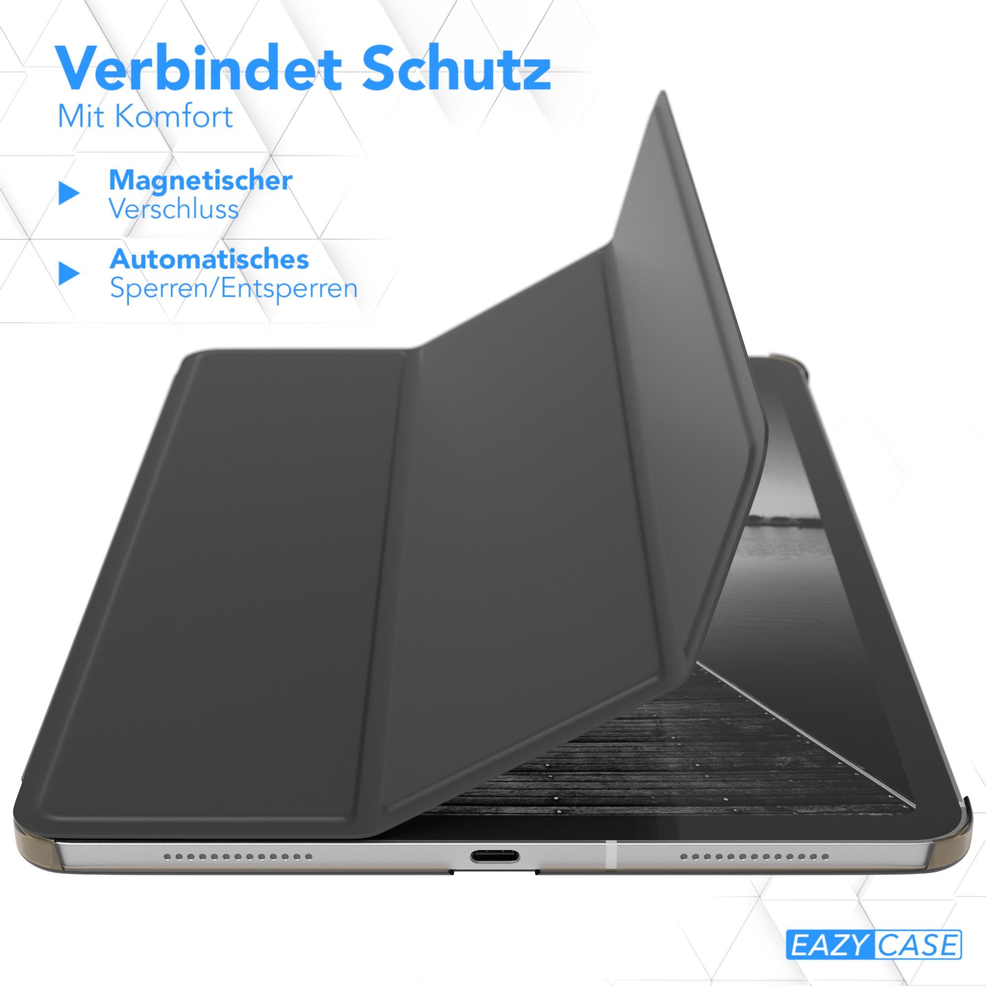EAZY CASE Tablet-Hülle Smart Case für iPad Pro 11" 1. 2. 3. 4. Generation 11 Zoll, Hülle mit Standfunktion Tablet Klapphülle Anti-Kratz Tasche Schwarz – Bild 3 von 5