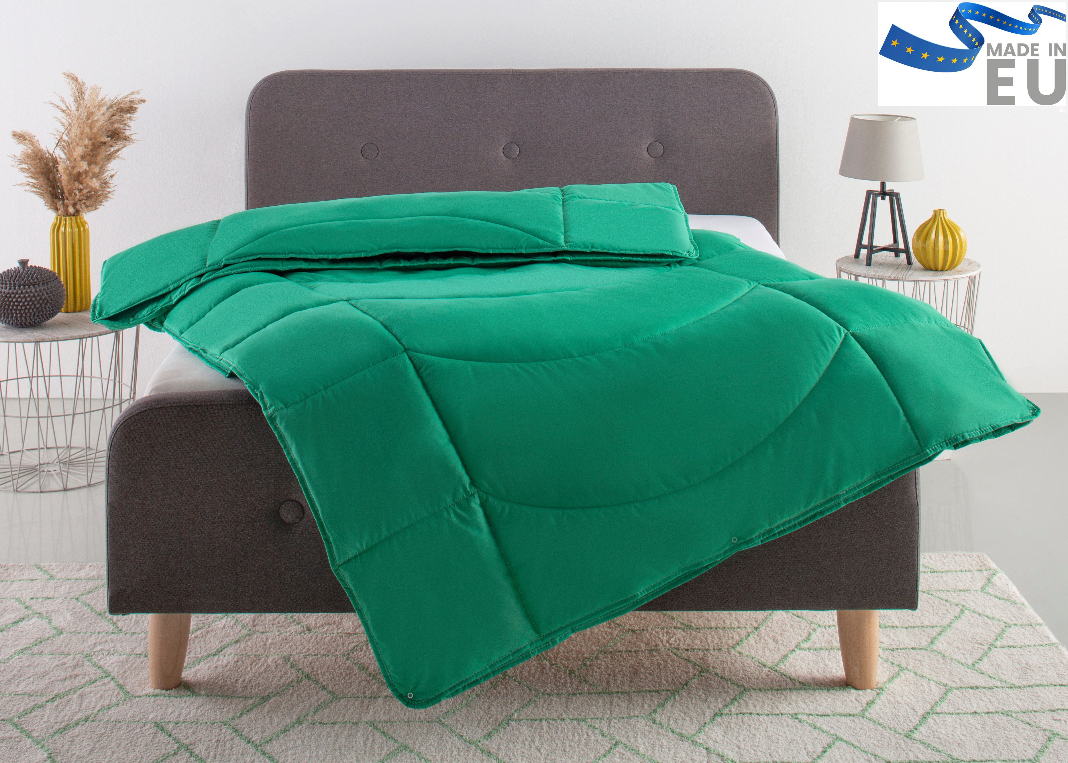 OTTO home Microfaserbettdecke Microlux, Bettdecke 135x200 cm und Übergrößen bis 240x220cm, Füllung: Feuchtigkeitsregulierende 3D Klimafaser (Polyester), Bezug: Microfaser-Feinbatist, fest versteppter Bezug - keine Bettwäsche nötig, Sommer, Winter