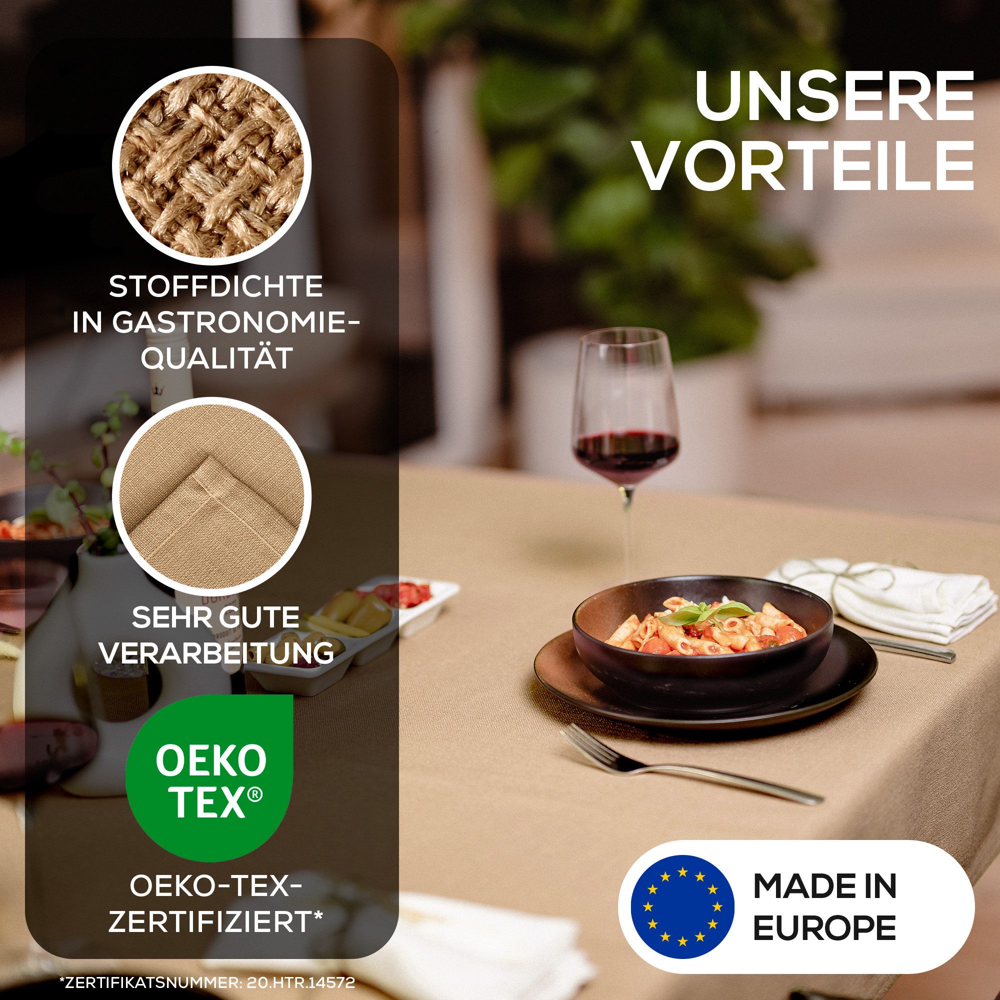 Beautex Tischdecke Elegante Tischdecke Edel Leinenoptik, Lina Tischdecke und Tischläufer (1-tlg)