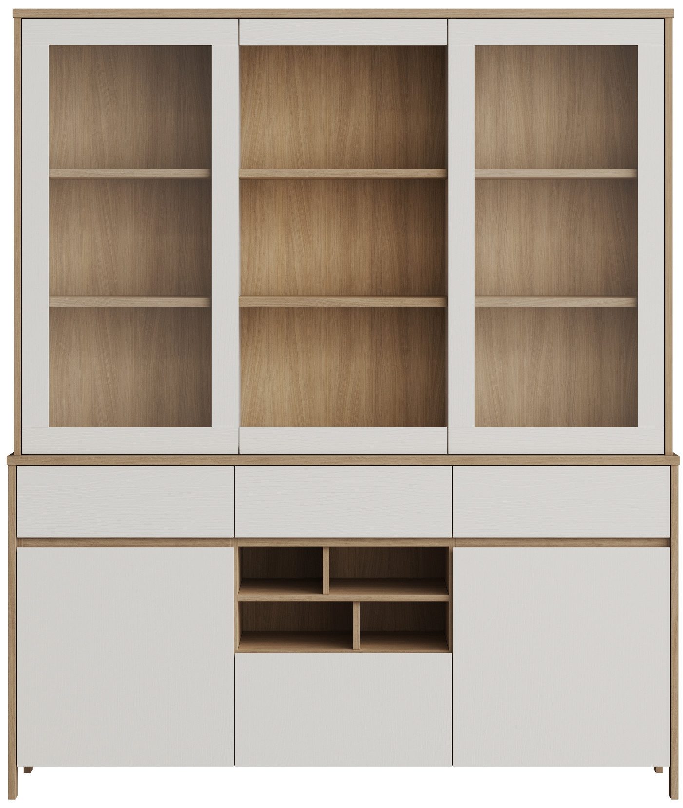 Home affaire Buffet Stranda, Hochschrank im Scandi-Style, moderner Schrank Rahmenoptik, ausreichend Stauraum, vielseitig einsetzbar, 164 cm breit