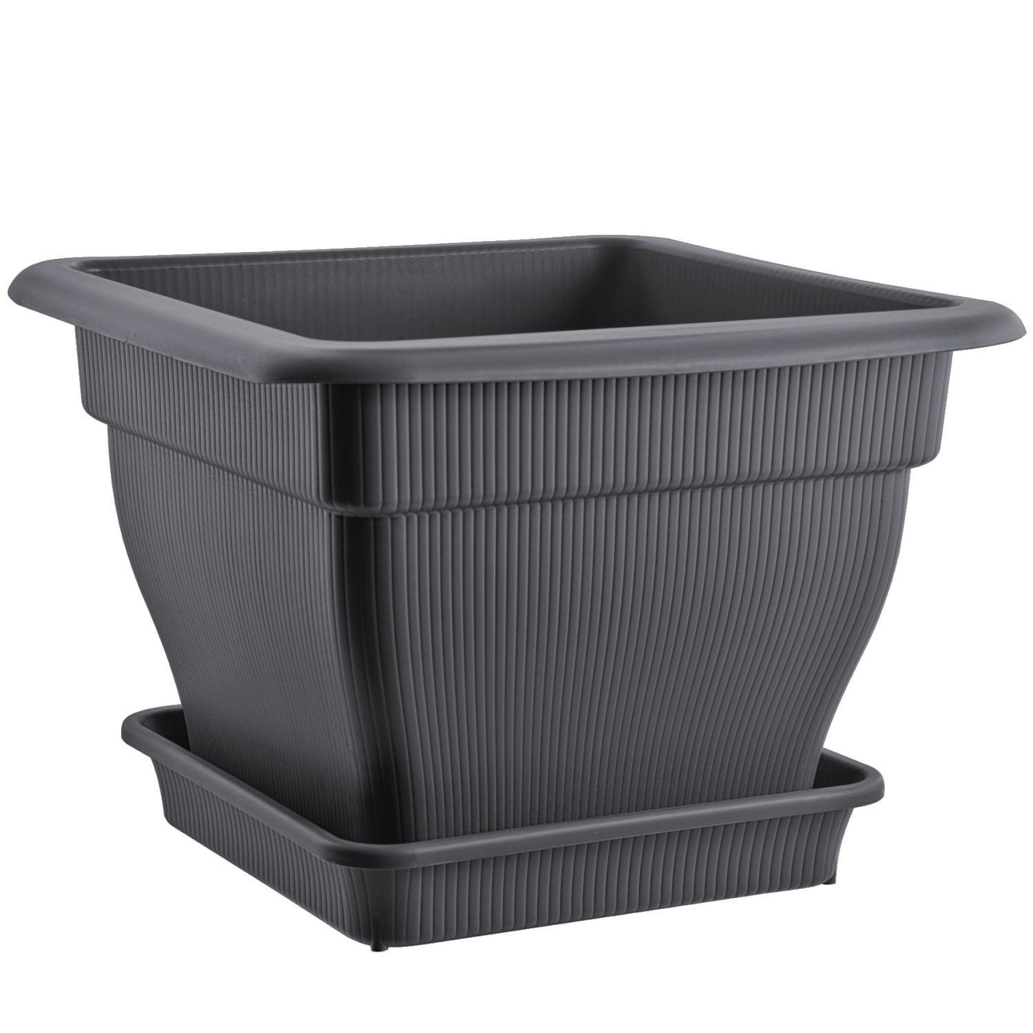 BURI Pflanzkübel XXL Pflanzkübel 60x60 Blumentopf Wasserspeicher Blumenkübel grau 70 L