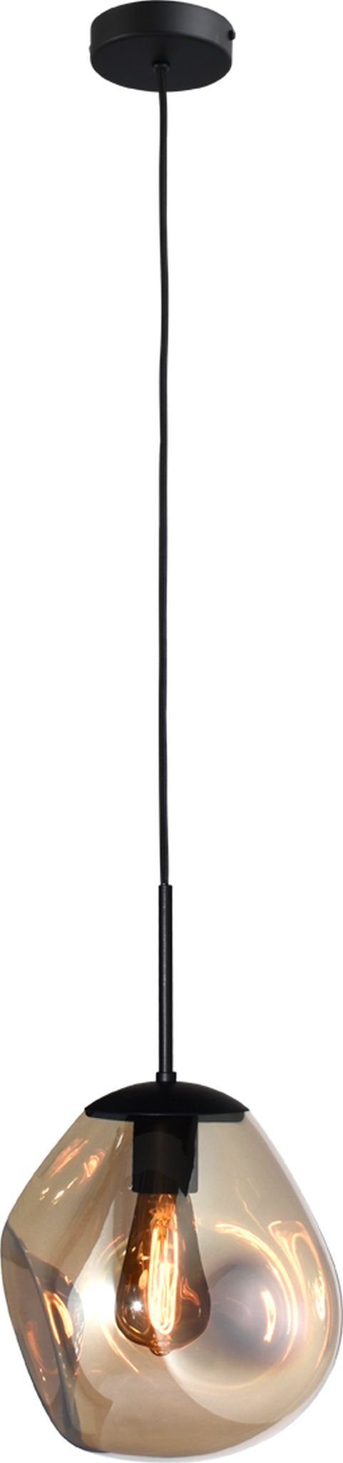 masterlight Pendelleuchte Hängelampe Hängeleuchte Lava 1-flammig Glas Gold 24x24cm, ohne Leuchtmittel, Lichtfarbe ist abhängig vom Leuchtmittel, exklusiv und handgefertigt